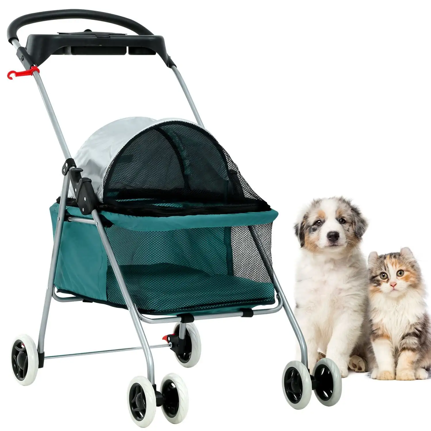 YRLLENSDAN Folding Dog Stroller. Lightweight Pet Stroller Cat Stroller Jogging Travel Carrier 4 Wheel Waterproof Puppy Stroller Animal Stroller for Medium Small Dogs