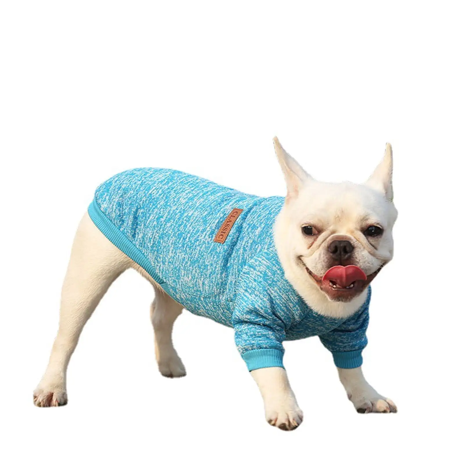 YUEHAO Dog Sweaters for Small Dogs Pet Dog Puppy Classic Sweater Fleece Sweater Clothes Warm Sweater Winter Small Dog Sweater (Blue. L)