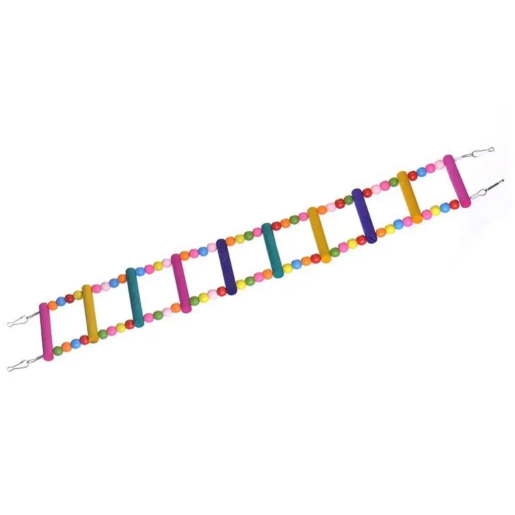 YUEHAO Pet Supplies Bird Swing Wooden Ladder Climb Cockatiel Star Bird Toy Pet Toys Multicolour