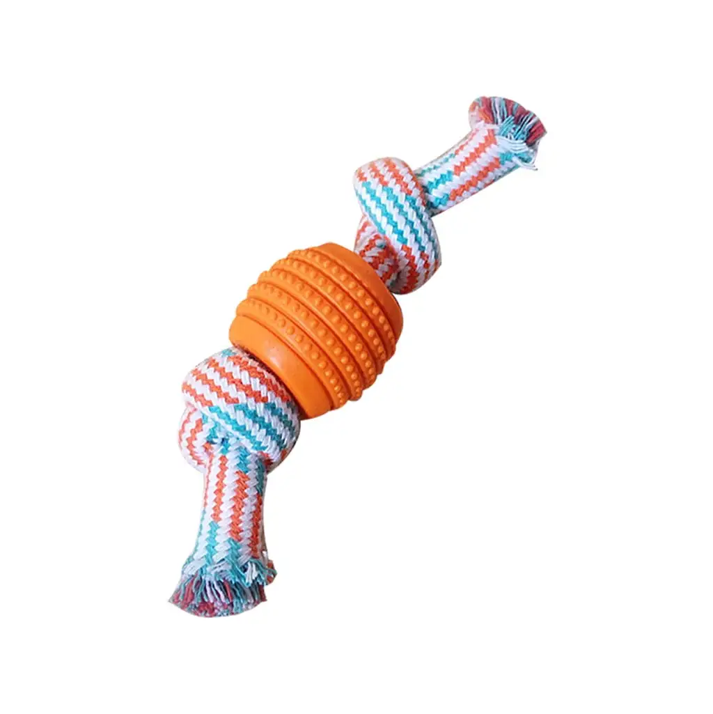 YUEHAO Pet Supplies Braid Rope Ball Pet Dog Chew Pull Toy Aggressive Chewers Tooth Cleaning Pet Toy Orange