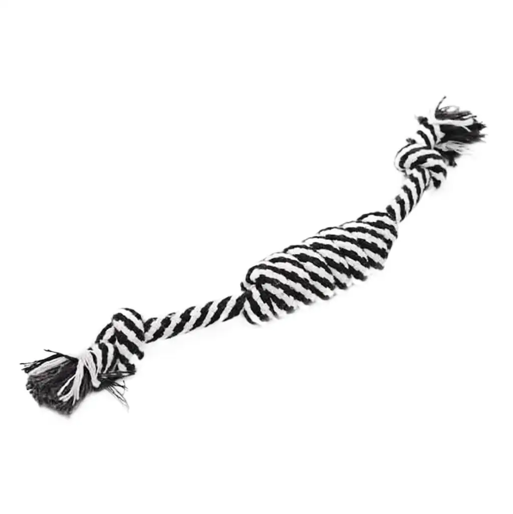 YUEHAO Pet Supplies Puppy Dog Pet Toy Cotton Braid Geometry Shape Rope Chew Knot New Black