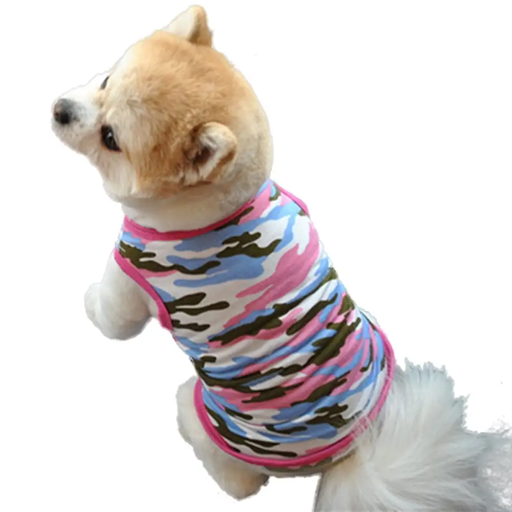 YUEHAO Pet Vest for Dogs Cute Dog Summer Pet Puppy Camouflage Vest Shirt Small Dog Pet Vest Clothes Appar Dog Vest for Small Medium Large Dogs (Pink. L)