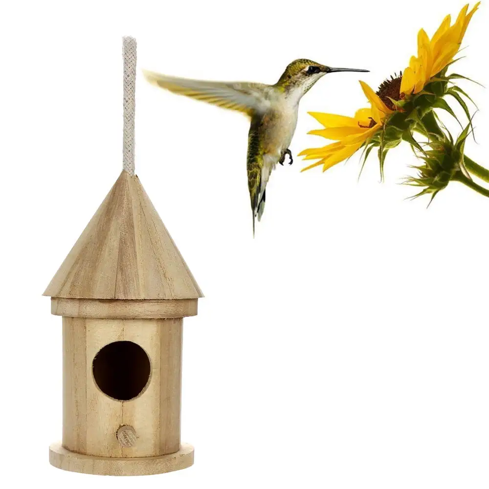 YaChu Bird House.Outdoor Bluebird House For Outside Clearance.Wooden Birdhouse Finch Cardinals Hanging Birdhouse Nesting Box For Wild Bird Viewing