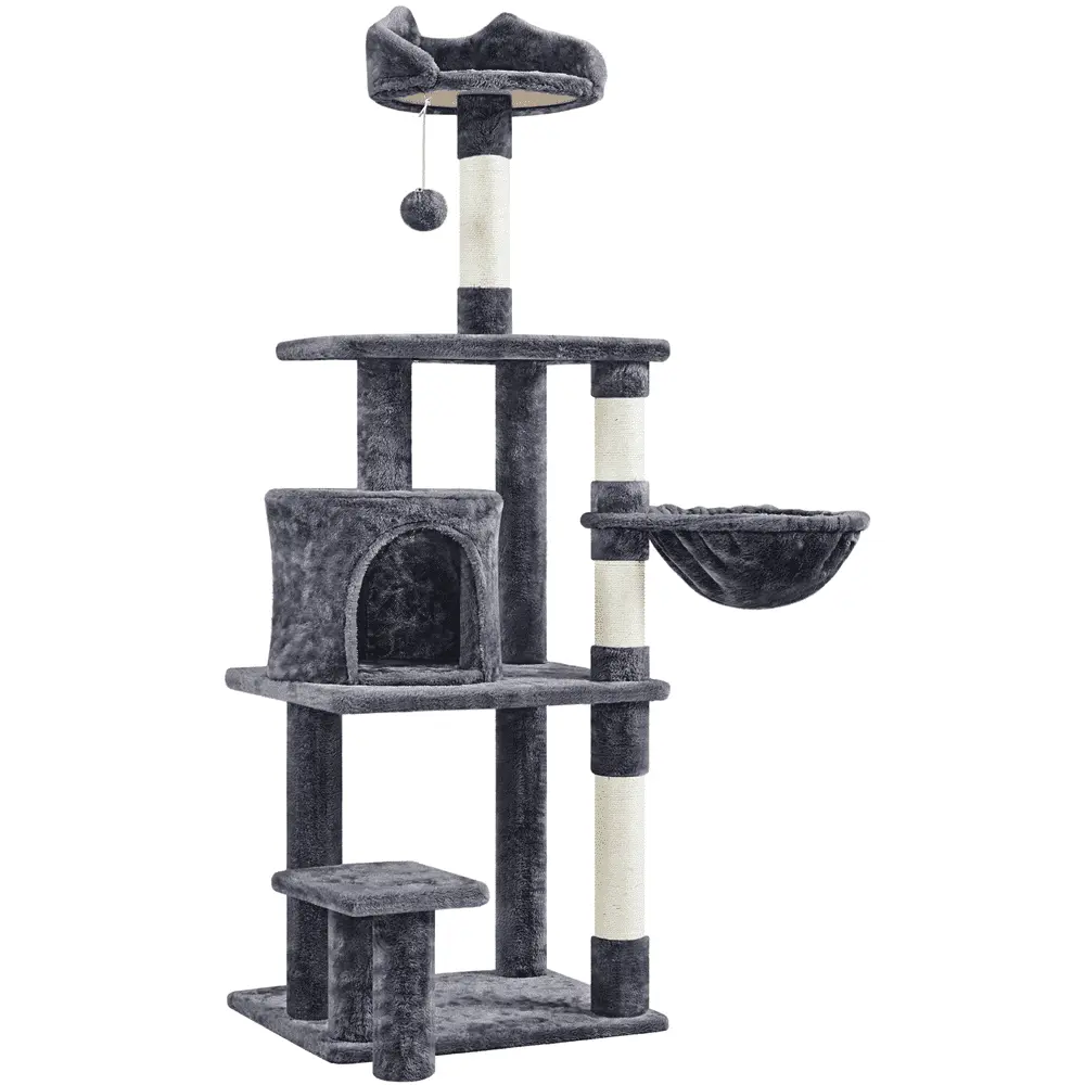 Yaheetech 57''Deluxe Multi Level Cat Tower.Dark Gray