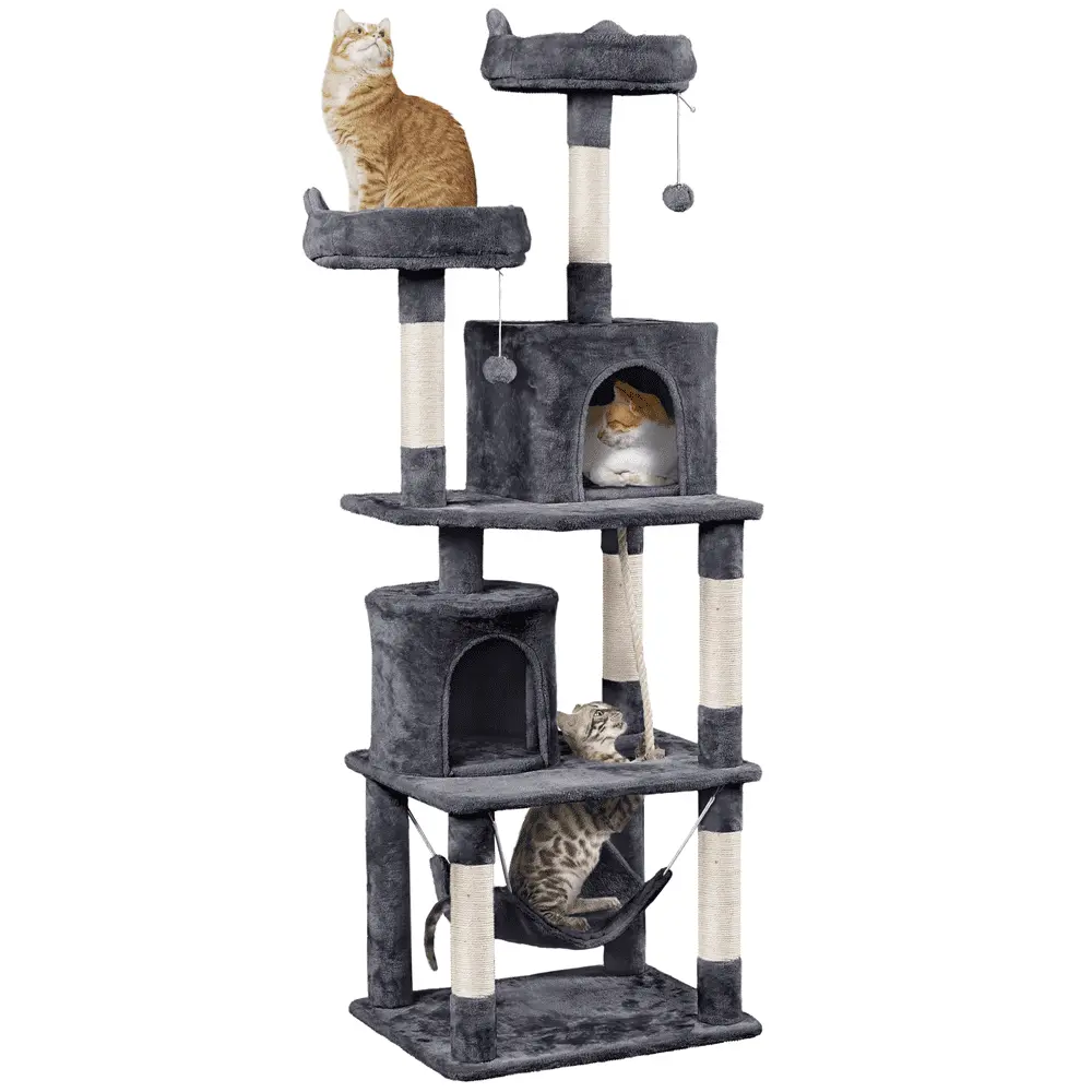 Yaheetech 70.5'' H Multi Level Cat Tree Cat Tower with Condos & Scratching Post. Dark Gray