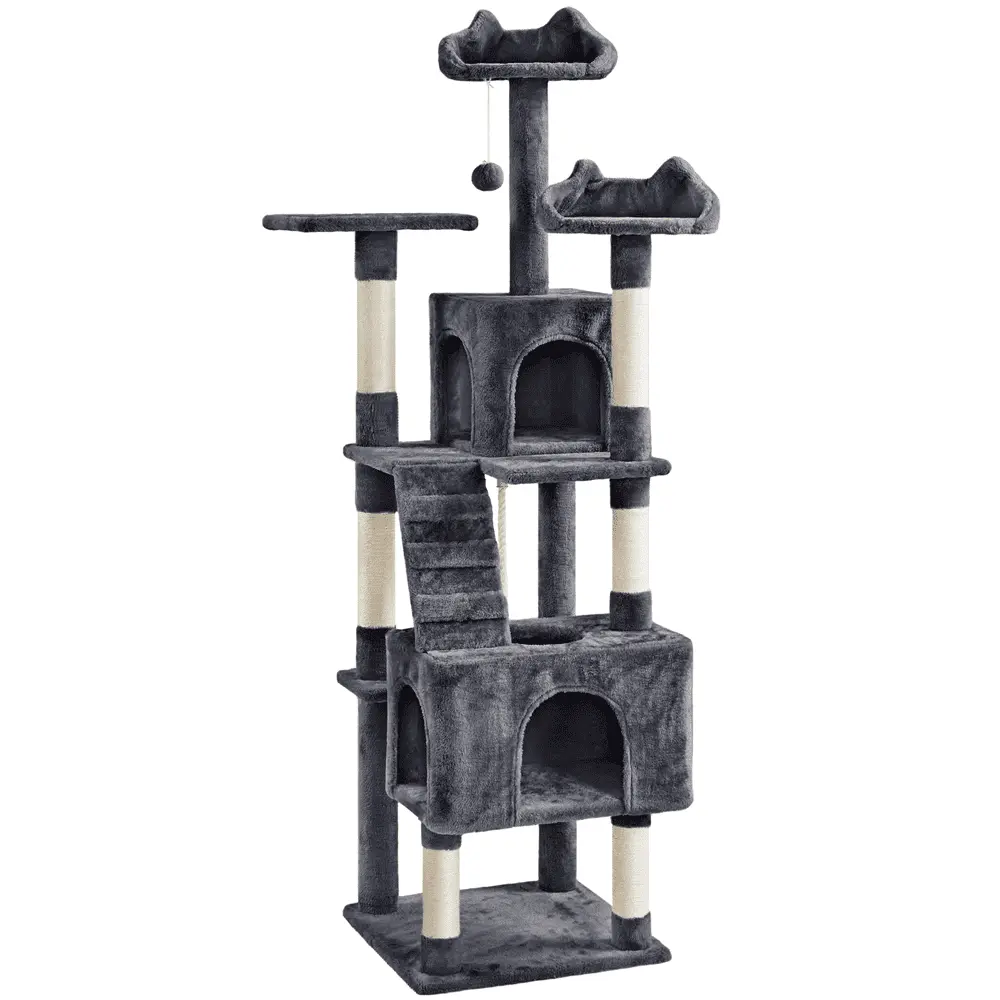 Yaheetech 72'' Height Multi Level Cat Tree with Condos & Scratching Post. Dark Gray