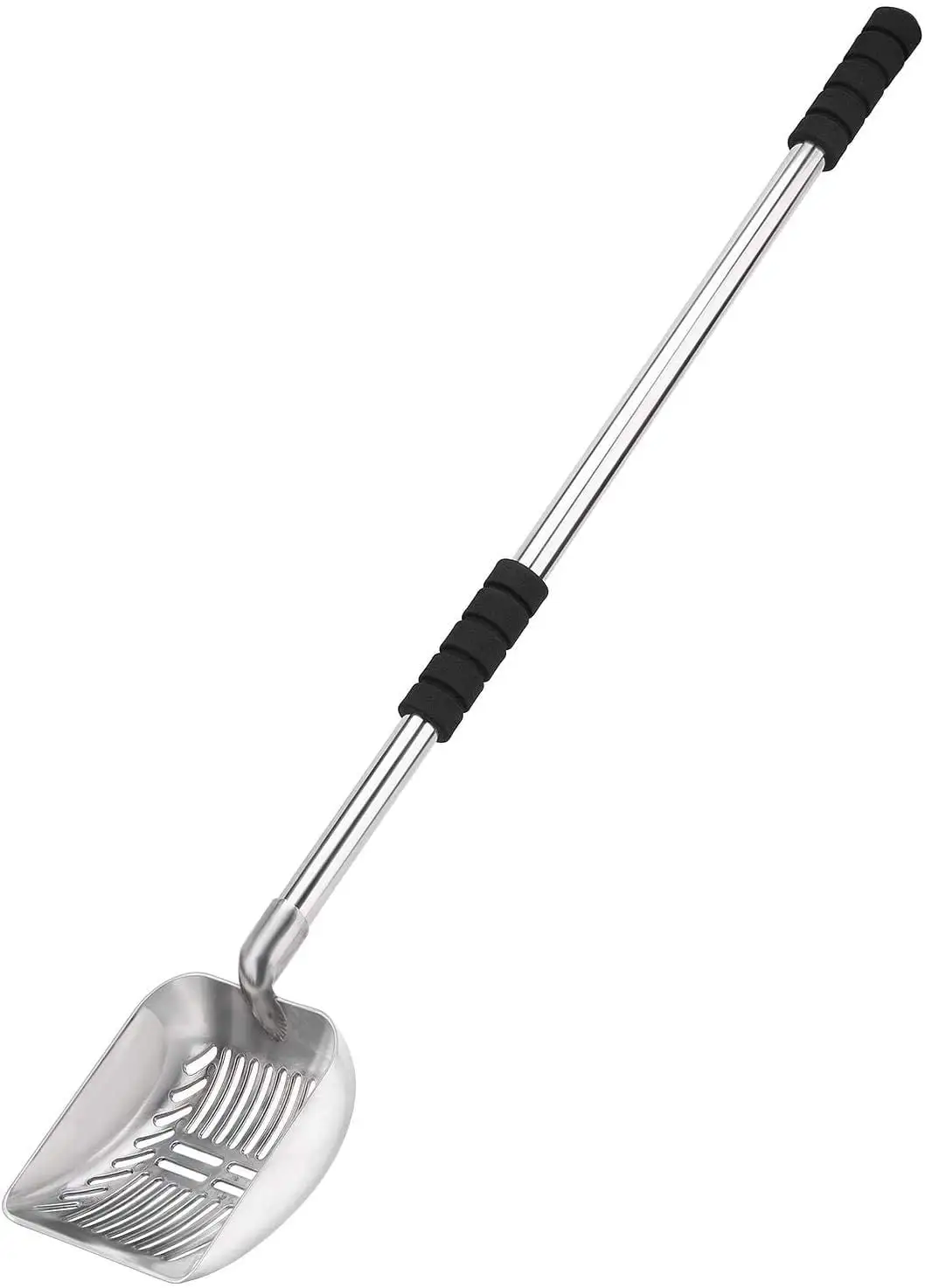 Yangbaga Metal Cat Litter Scoop with Deep Shovel&Long Handle.Detachable Stainless Steel Non-Stick Litter Sifter with Foam Padded Grip. No Bending Back Heavy Duty Cat Litter Scooper