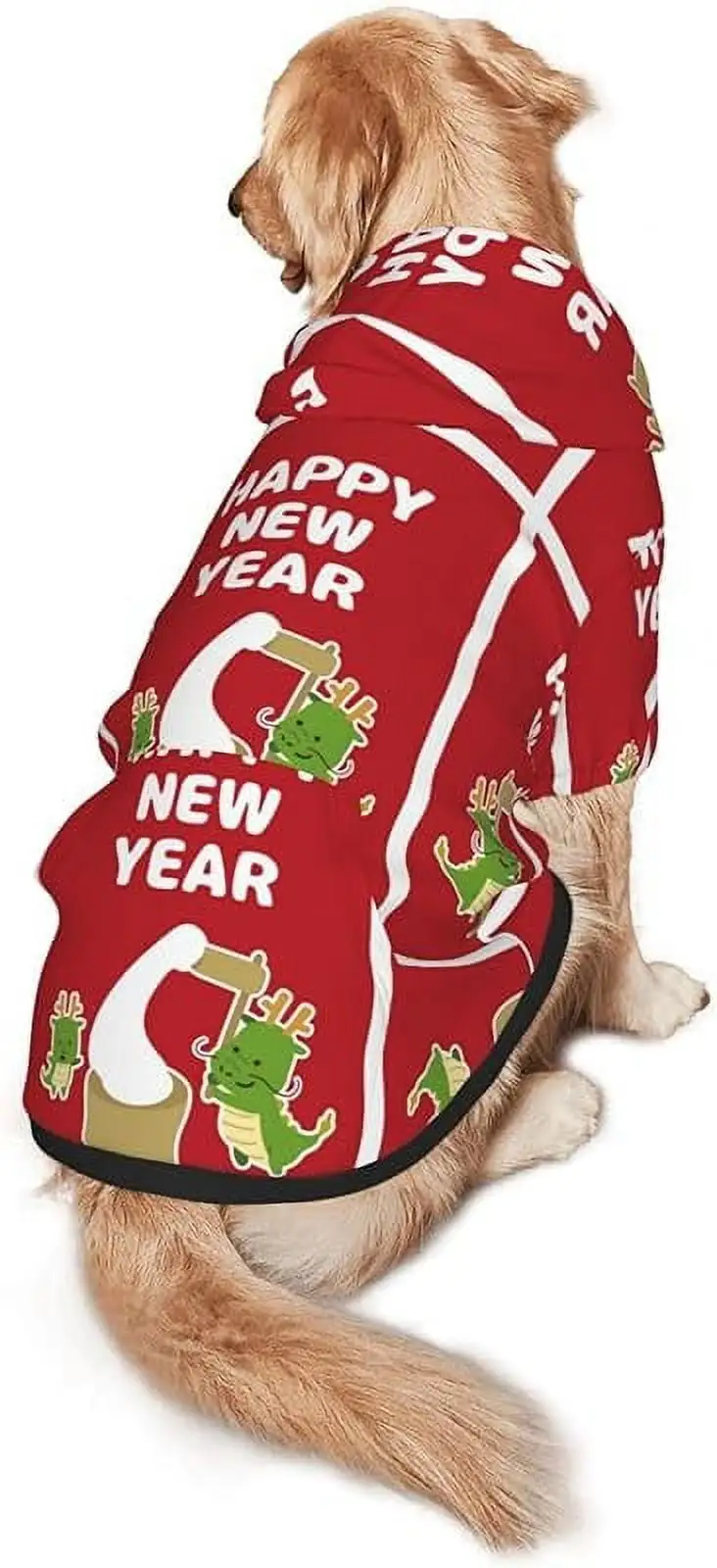 Year of The Dragon 2024 Happy Chinese New Year Pet Dog Hoodie Costume Pets Wear Hoodies Winter Coat Cloth Sweaters Sweatshirts Jacket Pullover