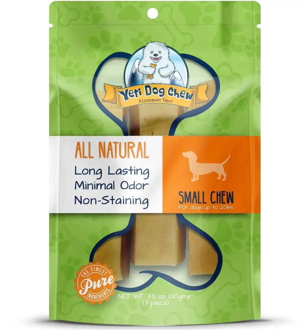 Yeti Natural Yak Cheese Long Lasting Dog Chews for Aggressive Chewers. Small Dog. 3 Pieces. 3.5 Oz