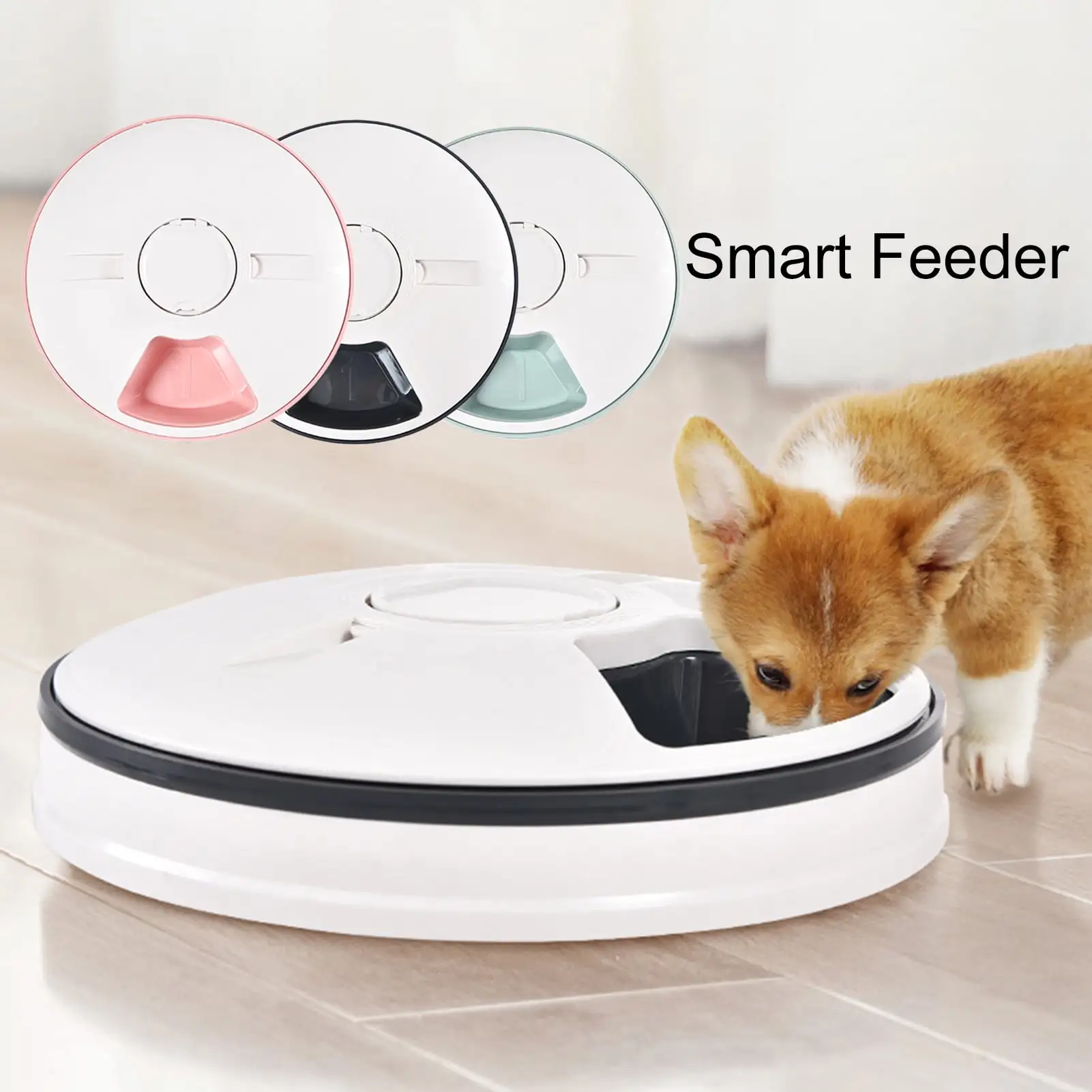 Yirtree Automatic Pet Timing Feeder with Voice Recorder 6 Grids 24h Timer Round Dog Cat Rabbit Puppy Tray Dry Wet Food Bowl Pet Supplies