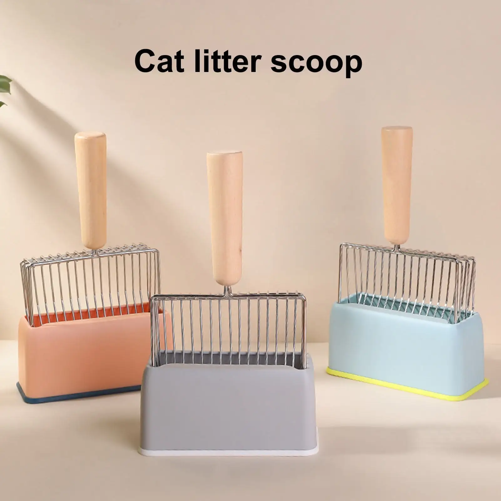 Yirtree Cat Litter Scoop Holder Easy to Clean Cat Litter Shovel Rack Convenient Pet Poop Scoops Storage Rack for Home