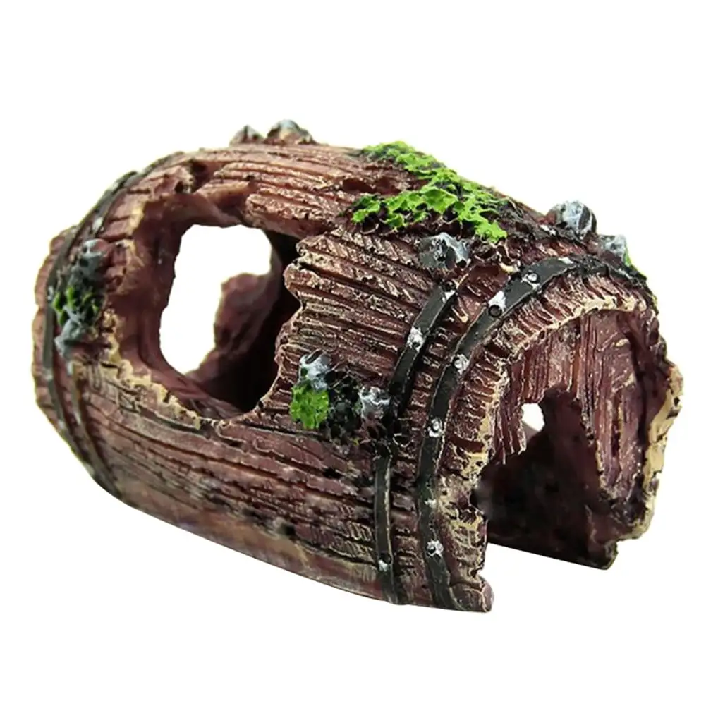 Yirtree Log Resin Hollow Tree Trunk Ornament. Fish Tank Aquatics Decoration Wood House Aquarium Hideout Caves Decorations for Betta. Turtles. Small Lizards. Reptiles