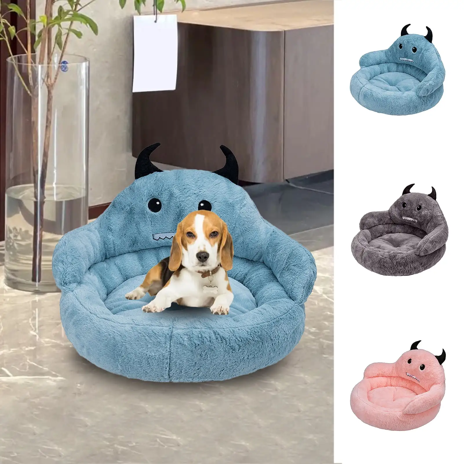 Yirtree Pet Dog Sofa Super Soft Creative Shape Non-Slip Washable Non-Fading Keep Warm PP Cotton Cartoon Style Dog Sofa Bed Sleeping Mat Pet Supplies