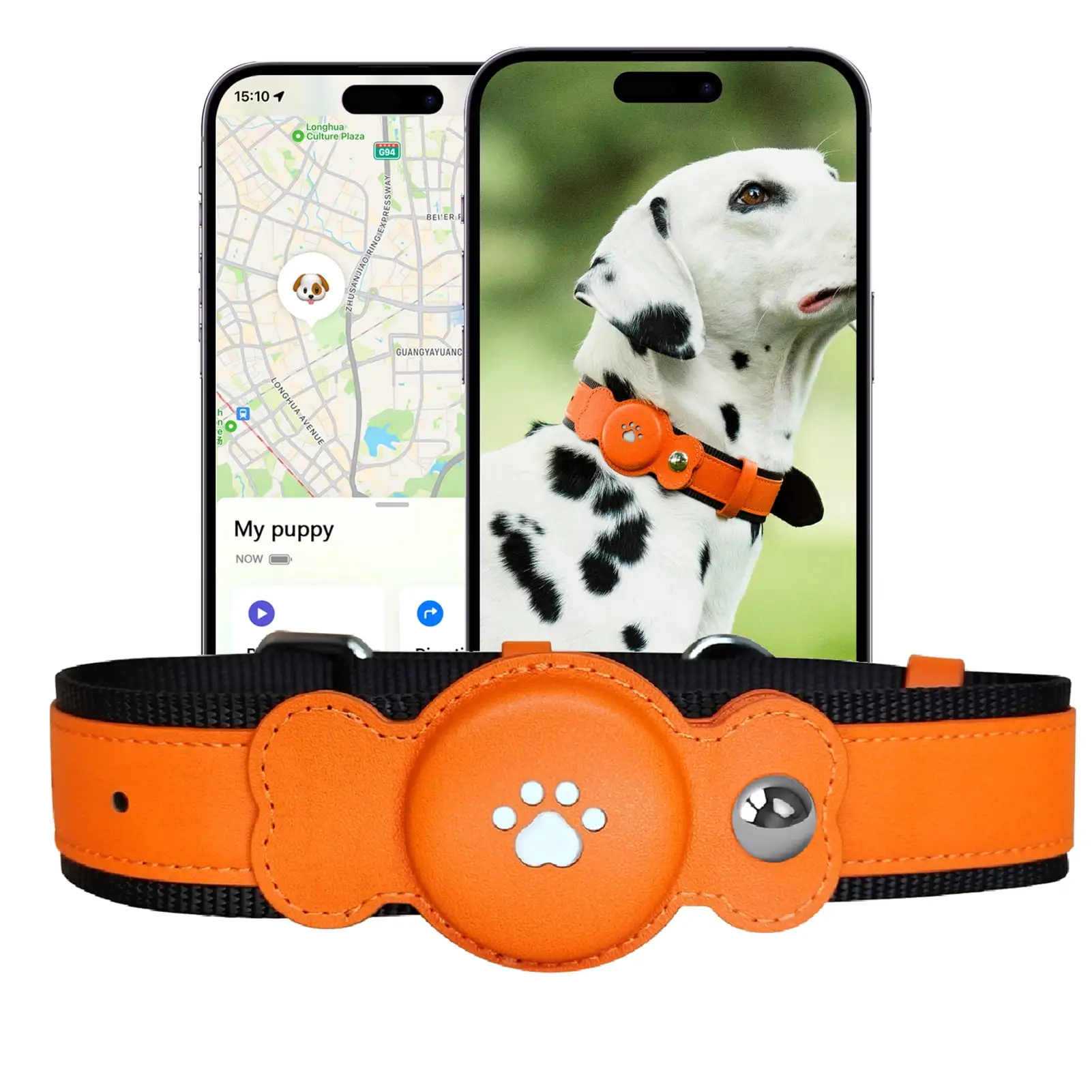 Yirtree Waterproof Dog GPS Tracker Collar for IOS Lightweight Long Battery Life Real-Time Anti-lost Pet Locator Fits Small Medium Large Dogs