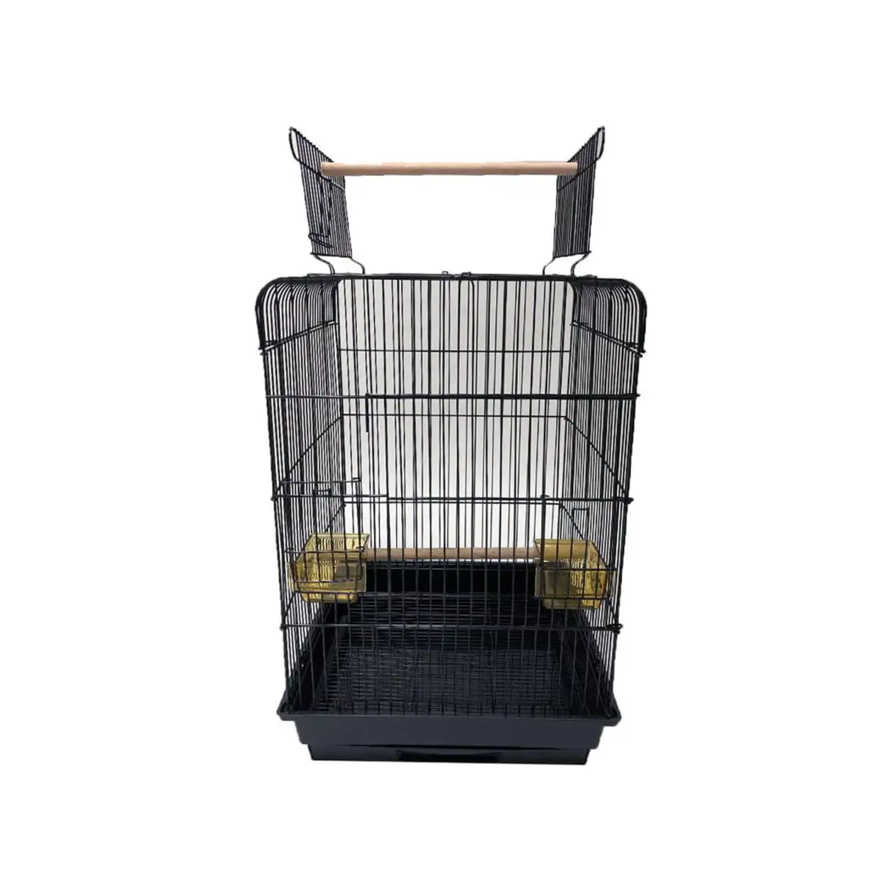 Ymlgroup 3 by 4 Bar Spacing Open Top Small Parrot Cage - 18x18x27(Top Closed) in Black