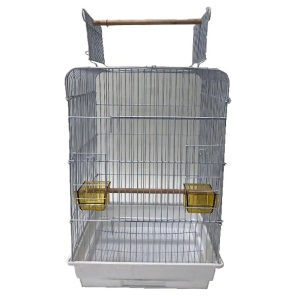 Ymlgroup 3 by 4 Bar Spacing Open Top Small Parrot Cage - 18x18x27(Top Closed) in White