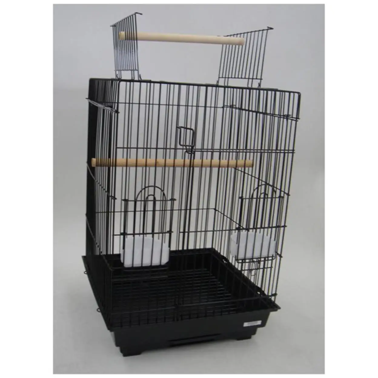 Ymlgroup 3 by 4 Bar Spacing Open Top Small Parrot Cage with Stand - 18x18x56 in Black