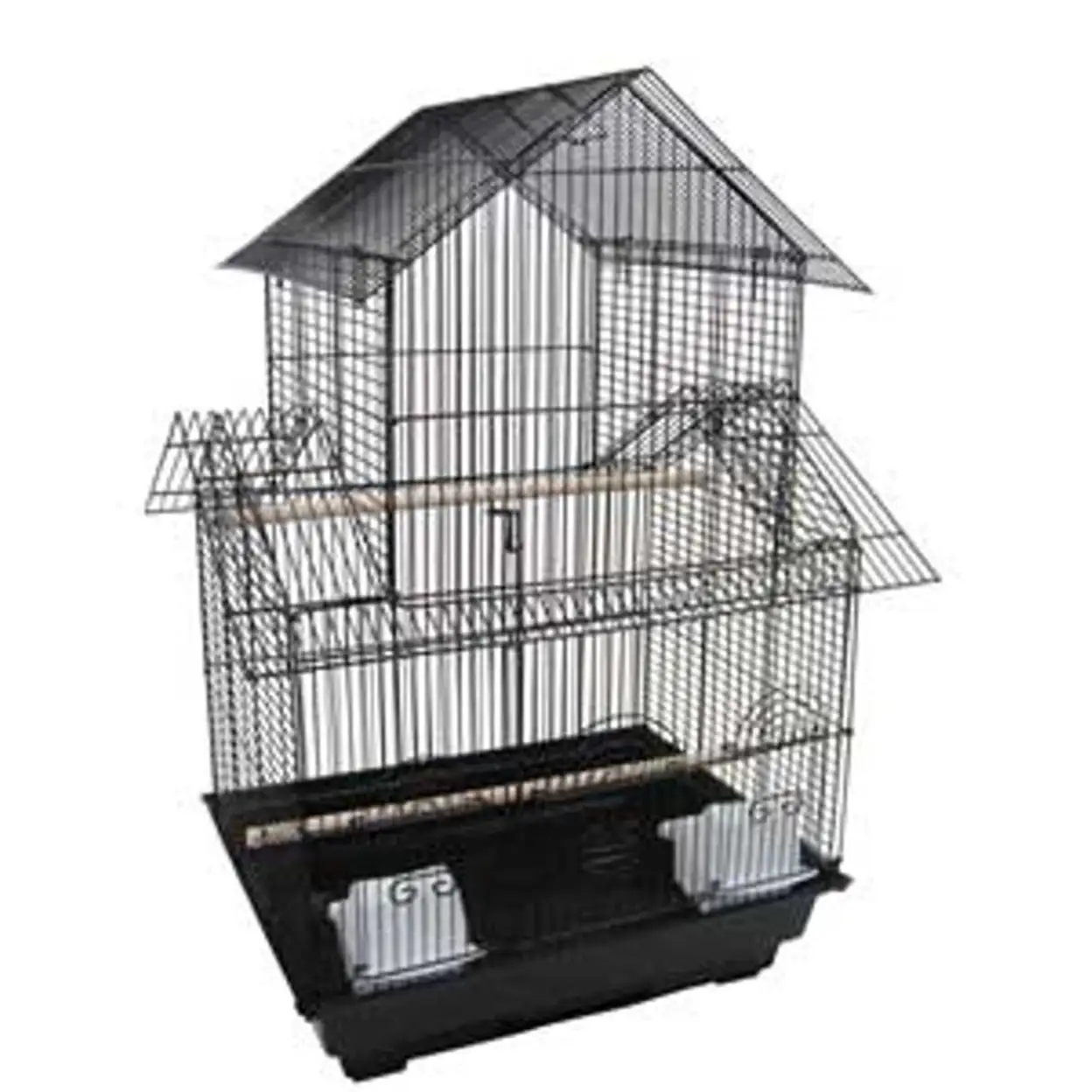 Ymlgroup 5844 3 by 8 Bar Spacing Pagoda Small Bird Cage - 18x14 in Black