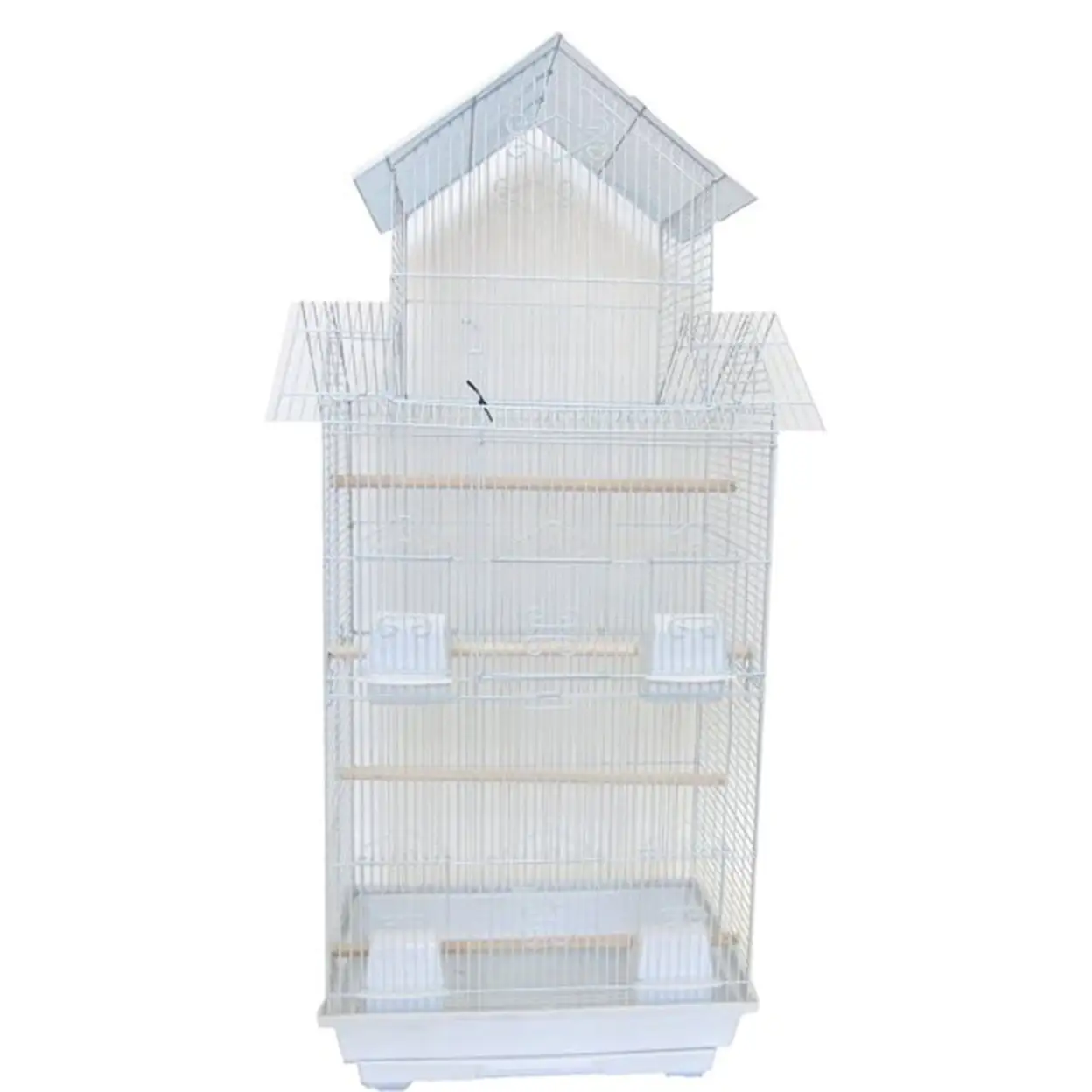 Ymlgroup 6844 3 by 8 Bar Spacing Pagoda Top Small Bird Cage - 18x14 in White