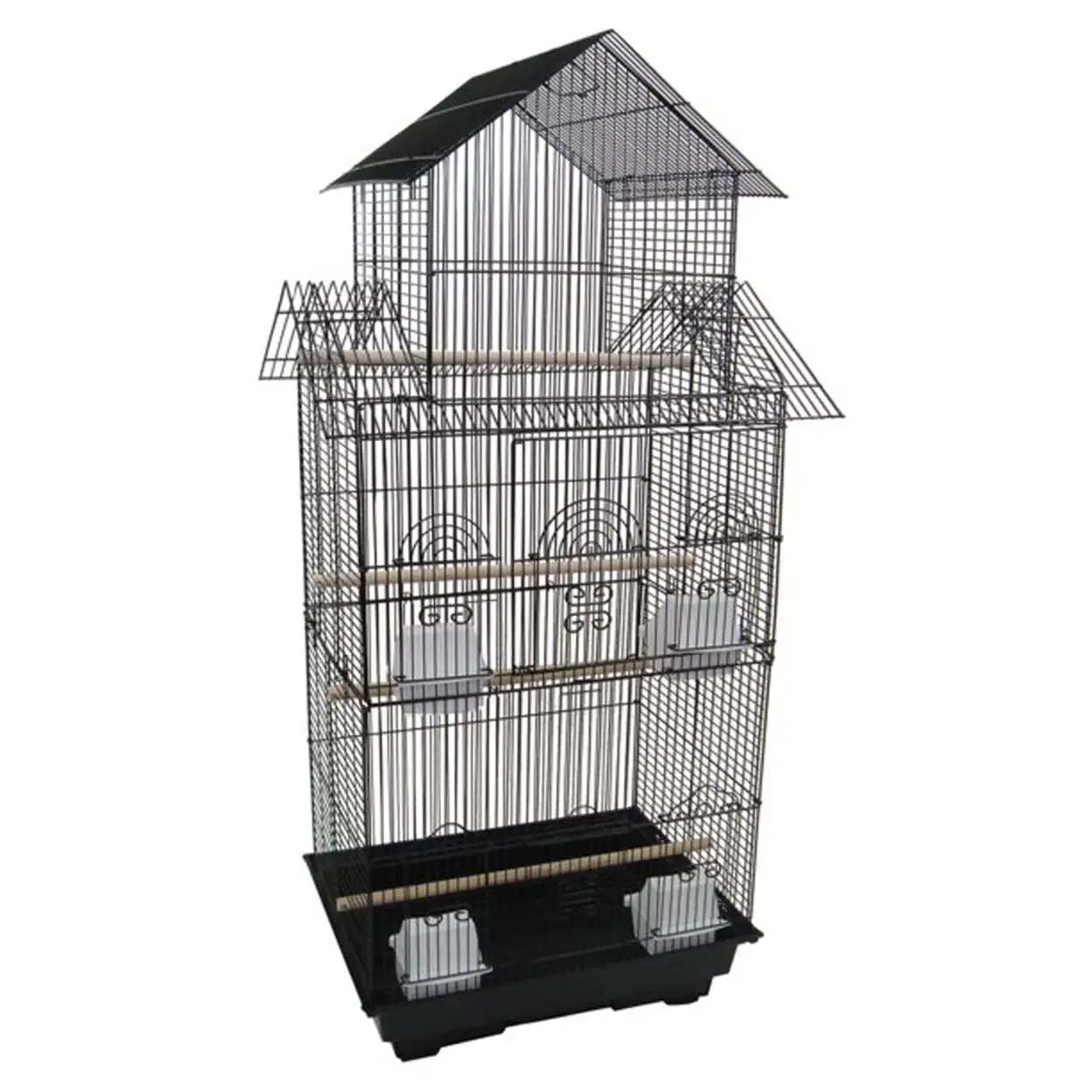 Ymlgroup 6844 3 by 8 Bar Spacing Tall Pagoda Top Small Bird Cage - 18x14 in Black