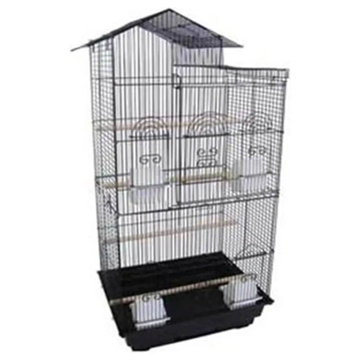 Ymlgroup 6894 3 by 8 Bar Spacing Villa Top Small Bird Cage - 18x14 in Black