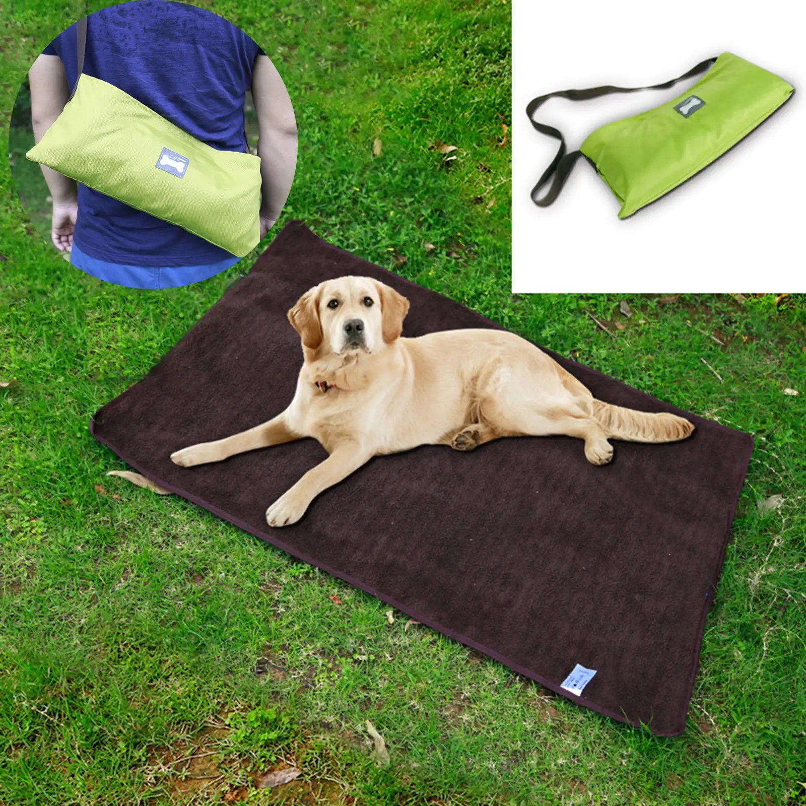 Yunnyp Outdoor Pet Dog Mat Pad. 39x28 Portable Reversible Waterproof Sleeping Mat Reusable Machine Washable Easy to Clean&Carry Camping Travel Pet Mat