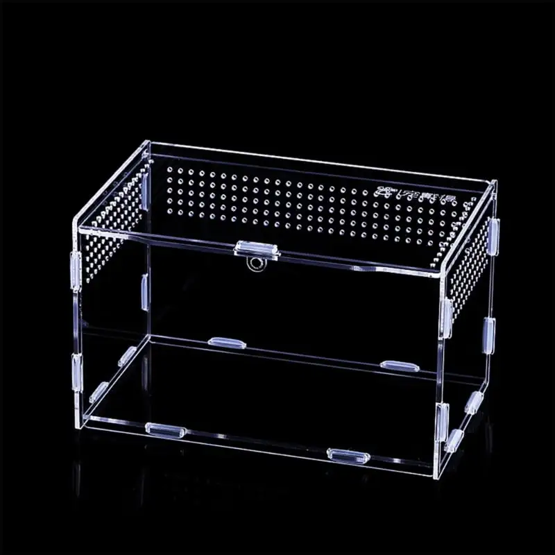 ZPAQI Clear Breeding Cases Feeding Box for Spiders Lizards Mini Reptiles