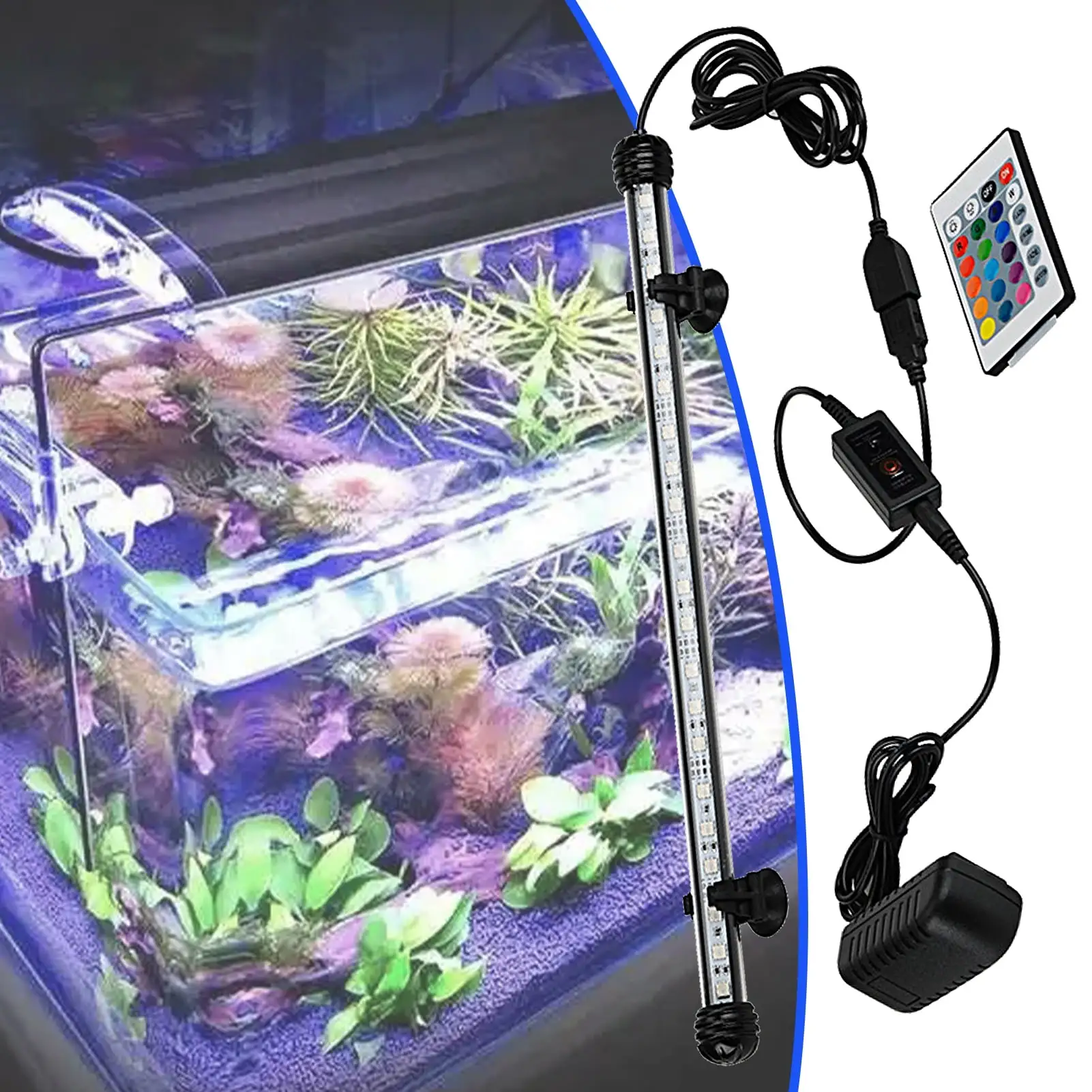 ZTGD Aquarium Light User-friendly Waterproof Plastic IP68 Protection Rating LED Aquarium Fish Tank Light for Home