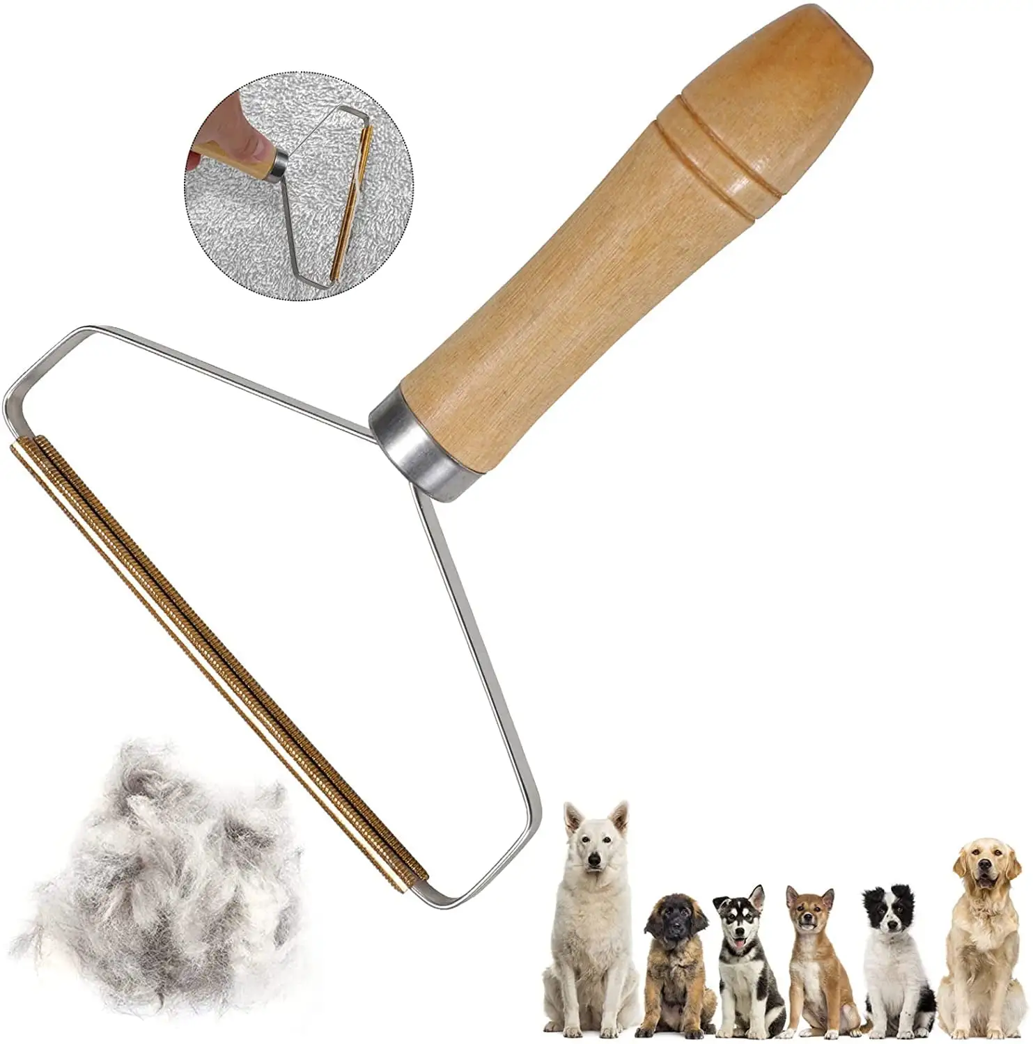 ZUMUSEN Remover Cleaner Pro Pet Hair Remover Multi Fabric Edge and Carpet Rake.Dog Hair Remover and Cat Hair Remover for Rugs. Couch. Pet Towers