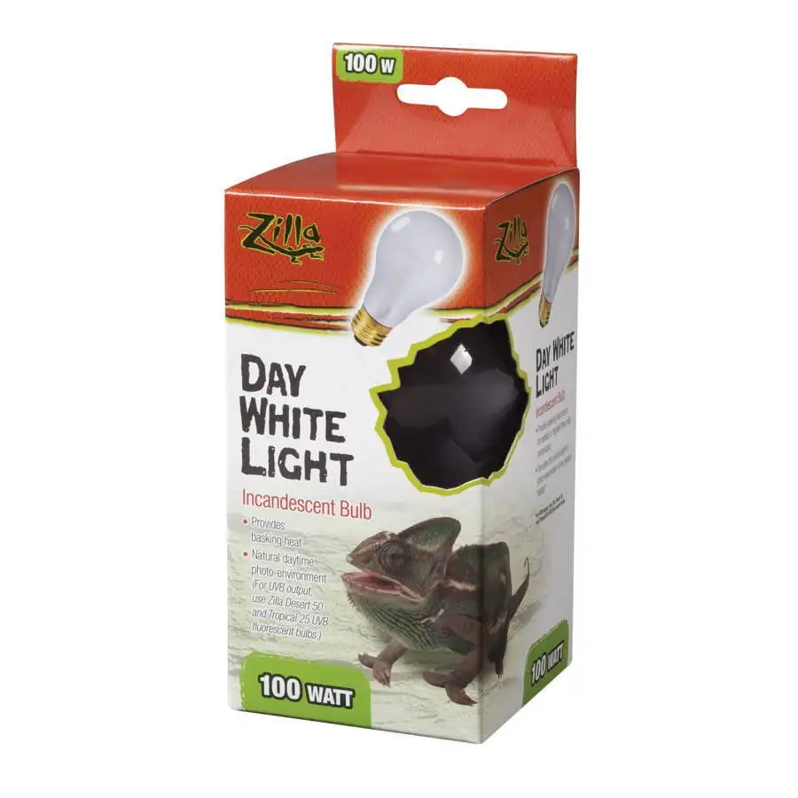 Zilla Incandescent Day White Light Bulb for Reptiles. 100 Watt