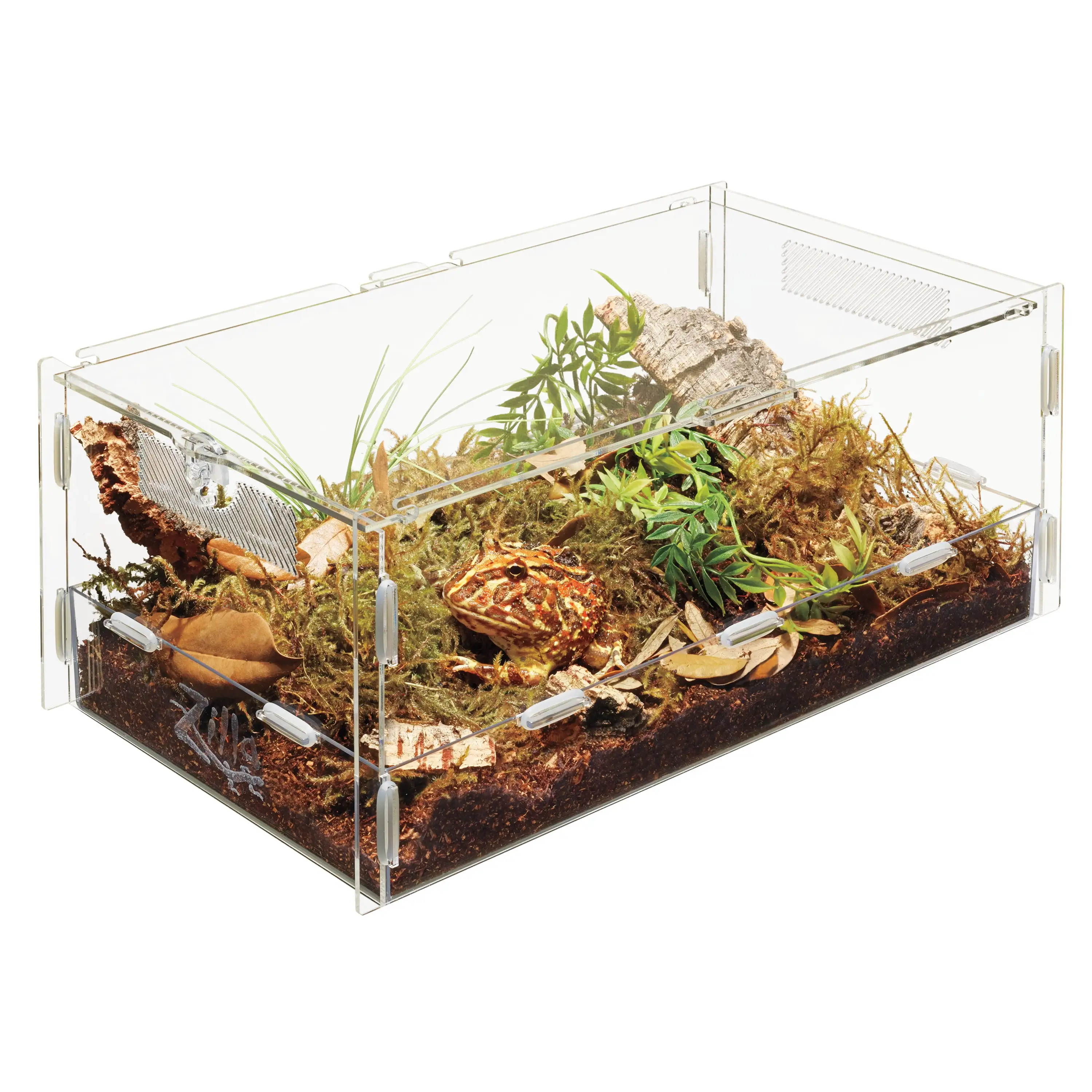 Zilla Micro Habitat Terrariums with Locking Latch Terrestrial. Large