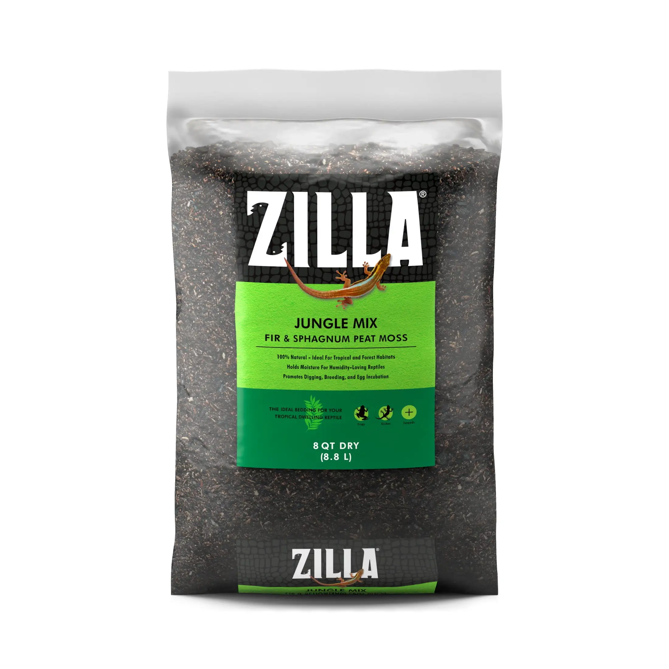 Zilla Pet Reptile Terrarium Substrate Bedding. Jungle Mix. for Frogs. Rainforest Geckos. Toads and Snakes. 8 Quart