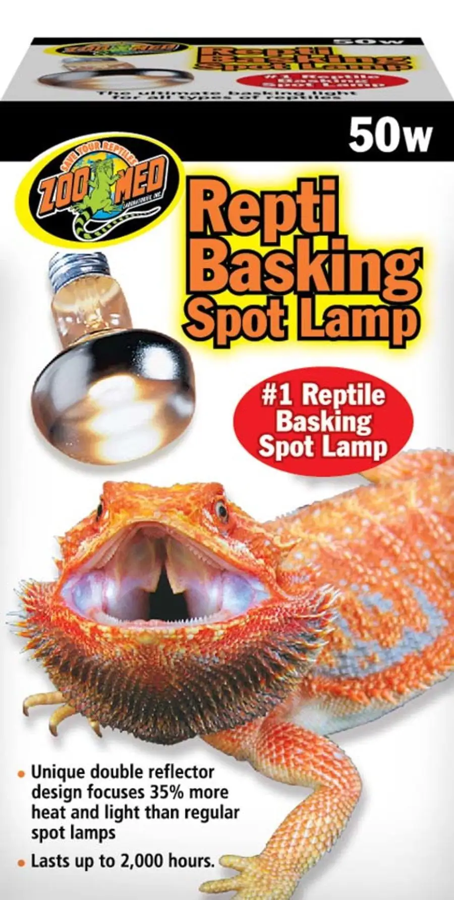 Zoo Med Basking Daytime Spot Lamp Bulb for Reptiles Size: 50W