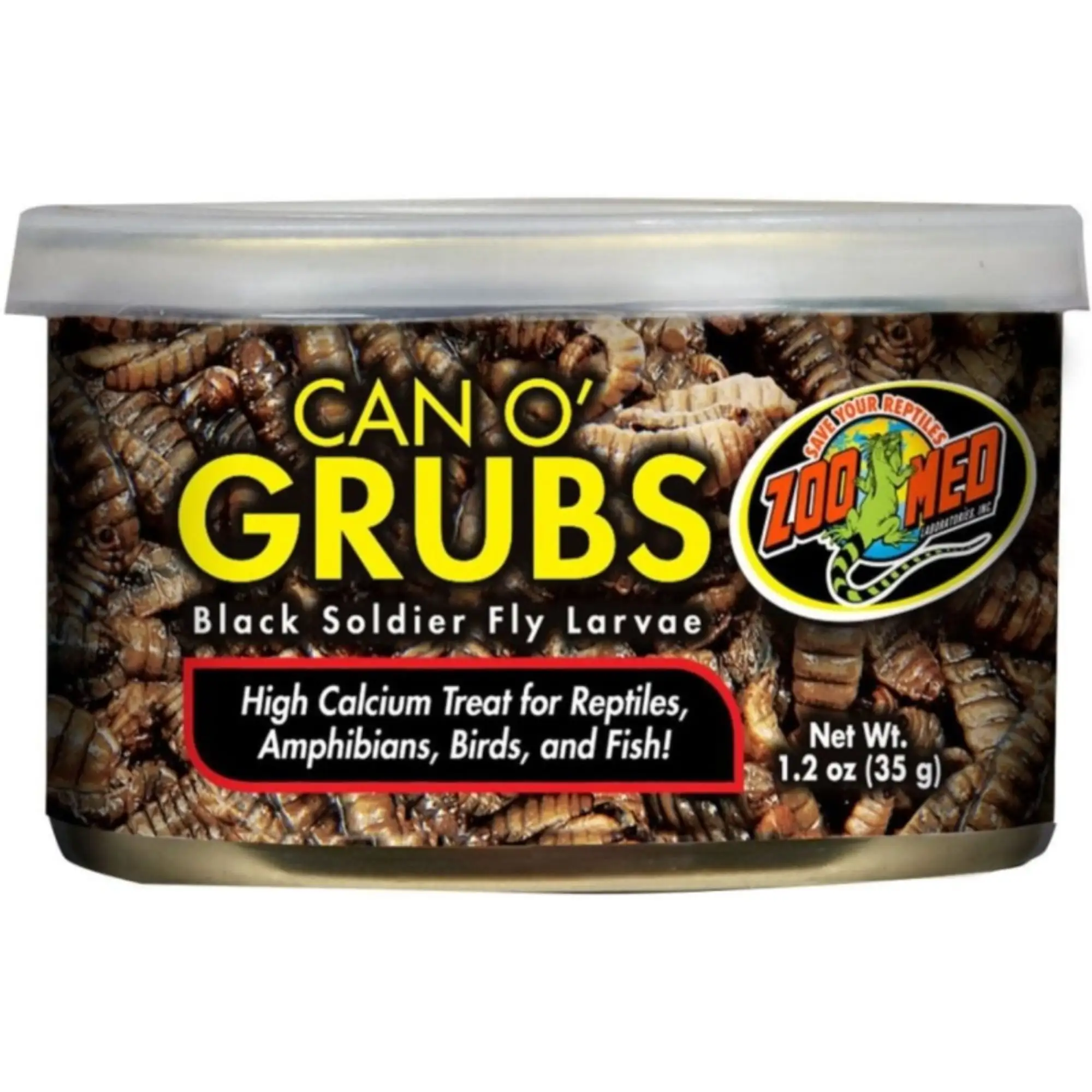 Zoo Med Can O Grubs Black Soldier Fly Larvae High Calcium Treat for Reptiles. Amphibians. Birds. and Fish