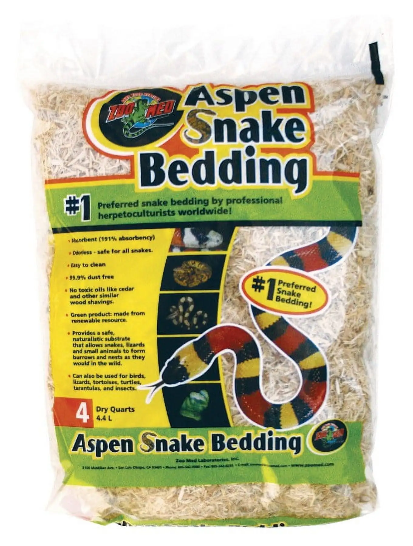 Zoo Med Laboratories Aspen Snake Bedding 4 Quartz