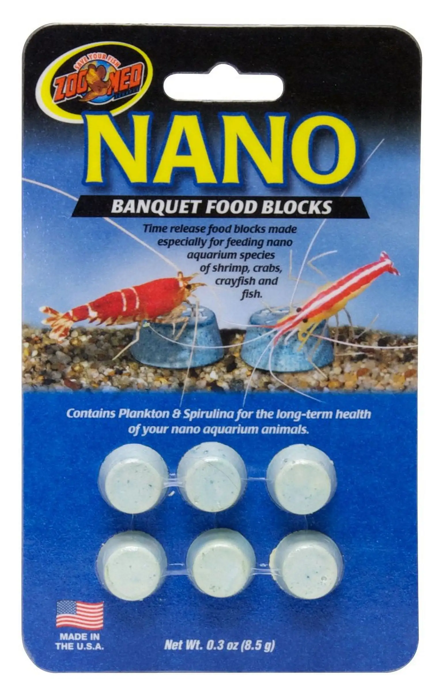 Zoo Med Nano Banquet Food Blocks for Shrimp. Crabs. Crayfish and Fish