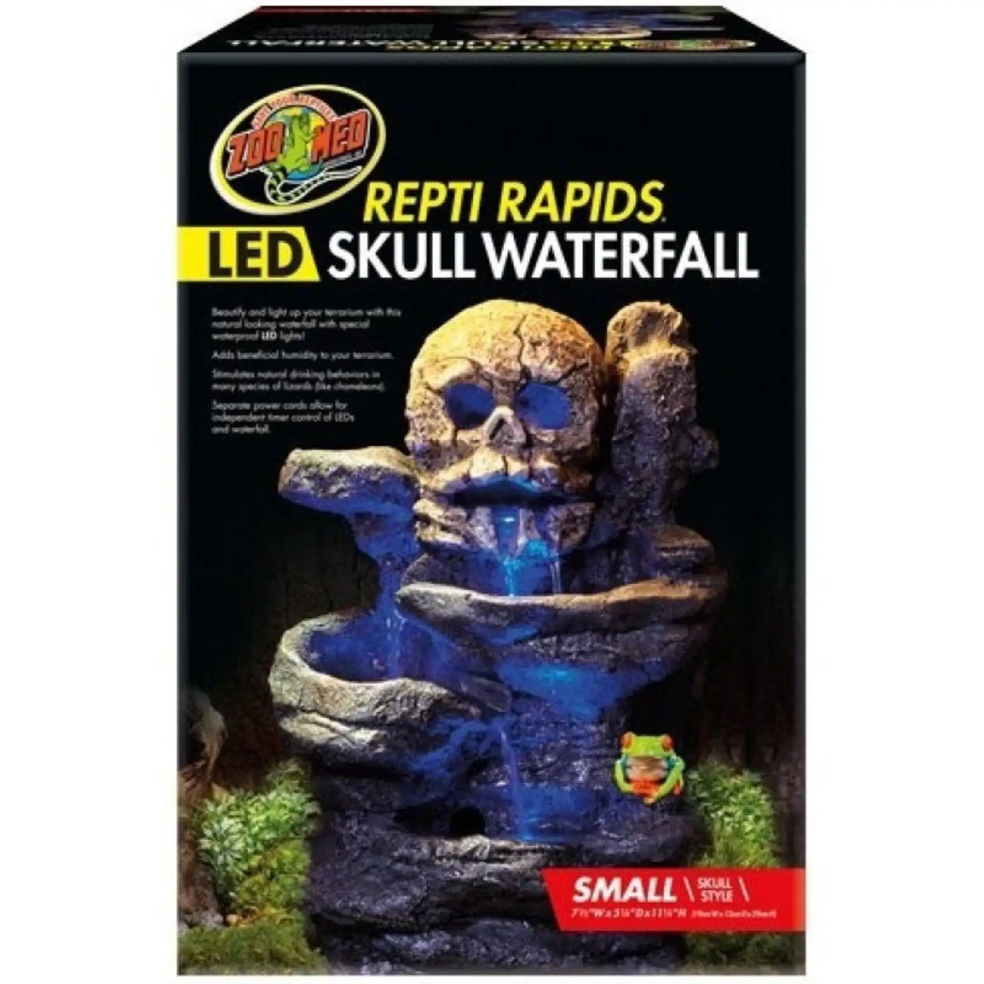 Zoo Med Repti Rapids LED Skull Waterfall - Small - (7.5L x 5.25W x 11.25H)