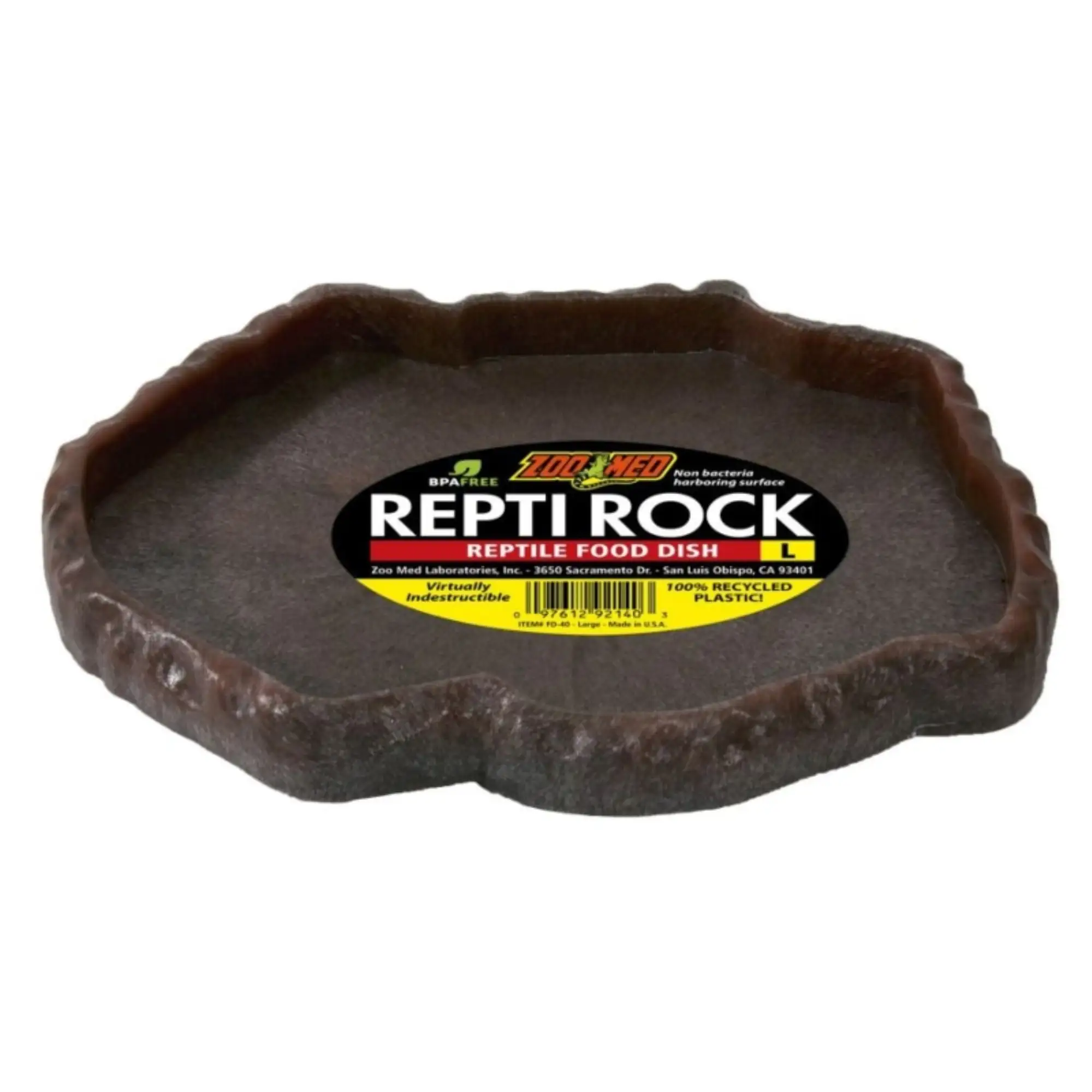 Zoo Med Repti Rock - Reptile Food Dish - Large (9.75 Long x 8.5 Wide)