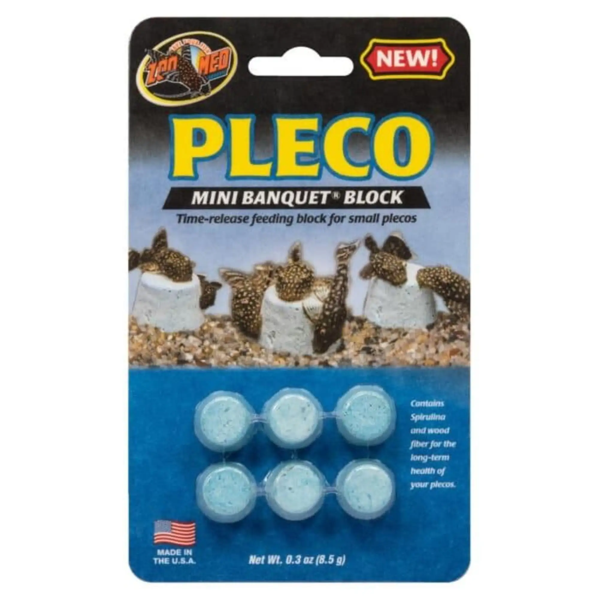 Zoo Med ZM11911 Aquarium Pleco Banquet Block Mini Fish Food - 6 Count