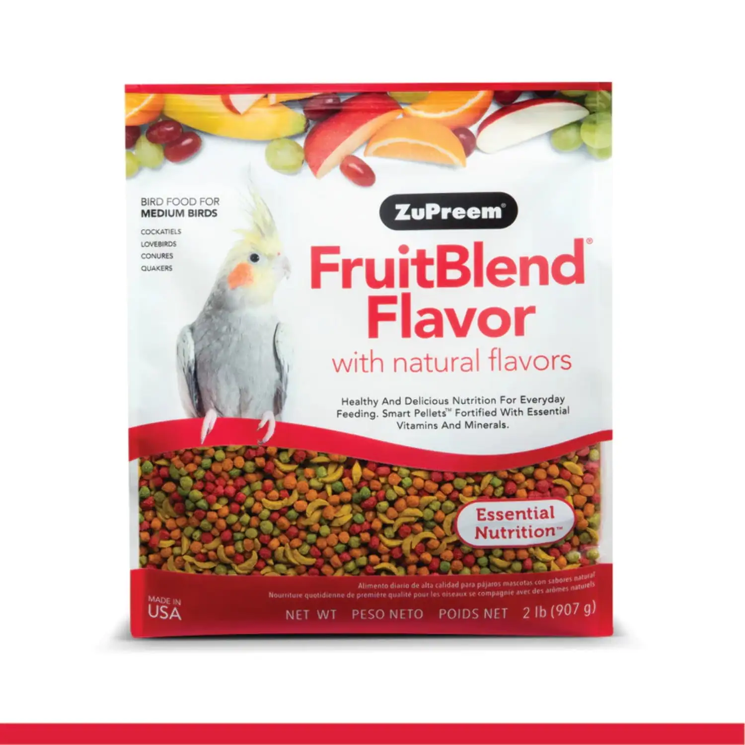 ZuPreem FruitBlend Flavor with Natural Flavors Bird Food for Medium Birds