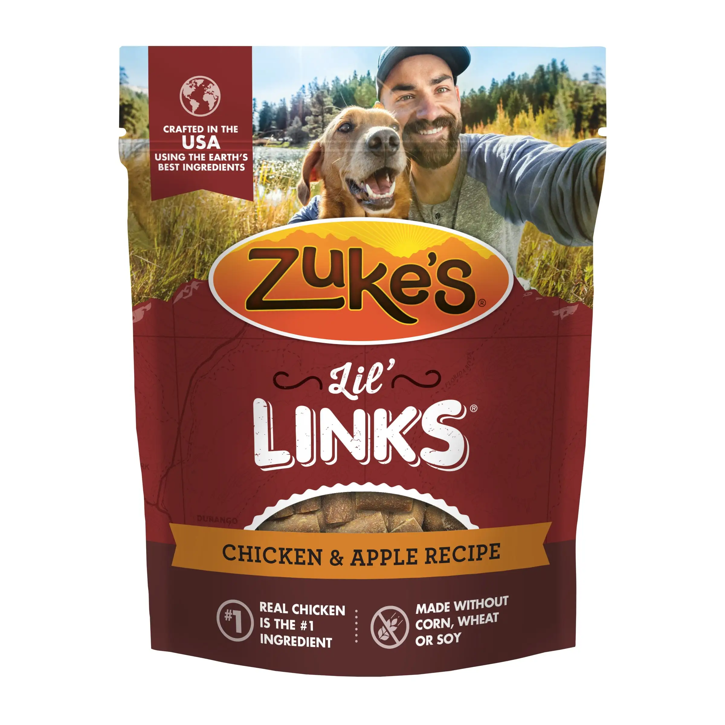 Zuke's Lil' Links Soft Dog Training Treats. Natural Chicken & Apple. Tender Dog Chew Snacks. 6 oz Pouch