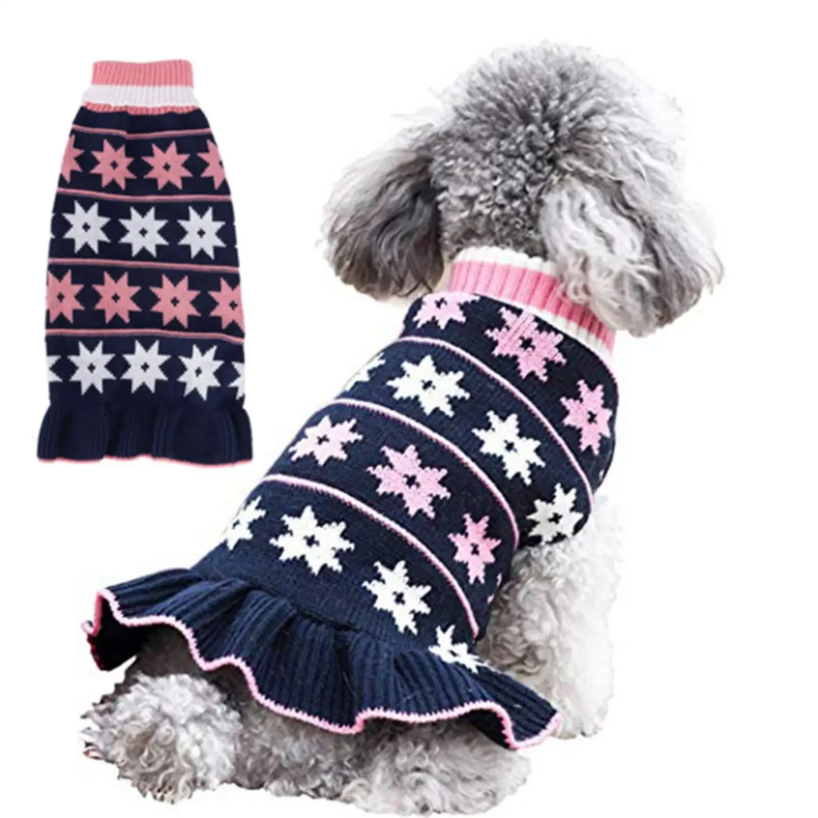 Zupora Autumn Pet Dogs Warm Sweater Dress Winter Windproof Knitted Dog Sweaters for Small Dogs