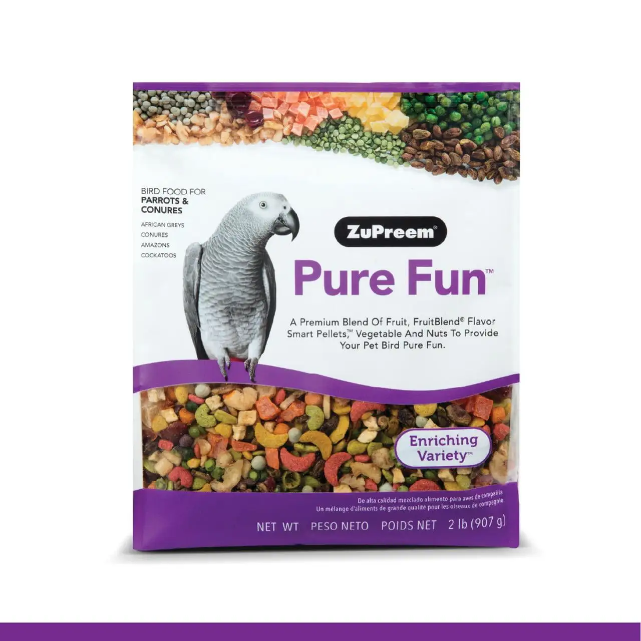 Zupreem?? Pure Fun?? Bird Food for Parrots and Conures 2 lb Seed and Pellet Mix