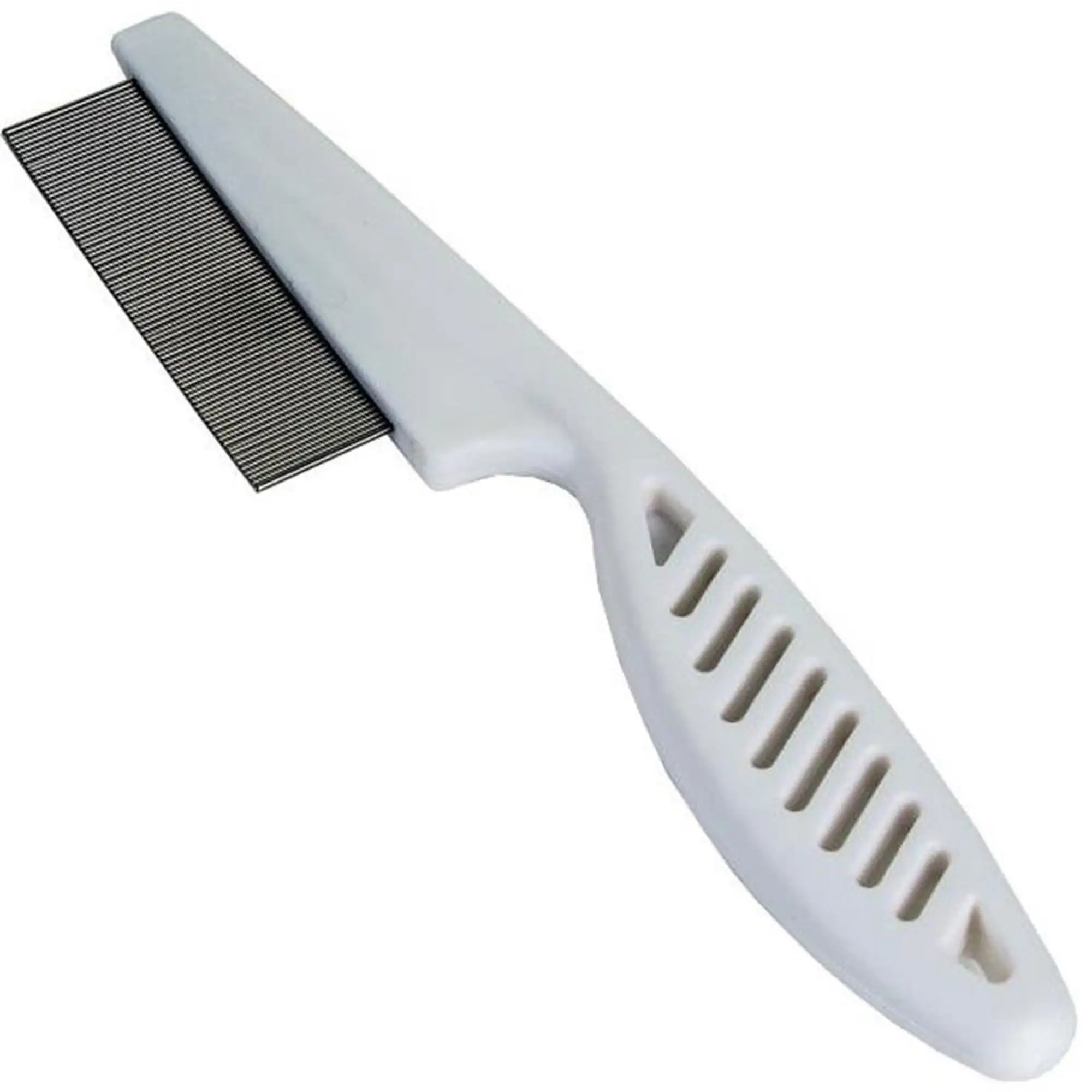 JINSIJU Pet Flea Comb Stainless Steel Pin Plastic Handle Pet Grooming Comb