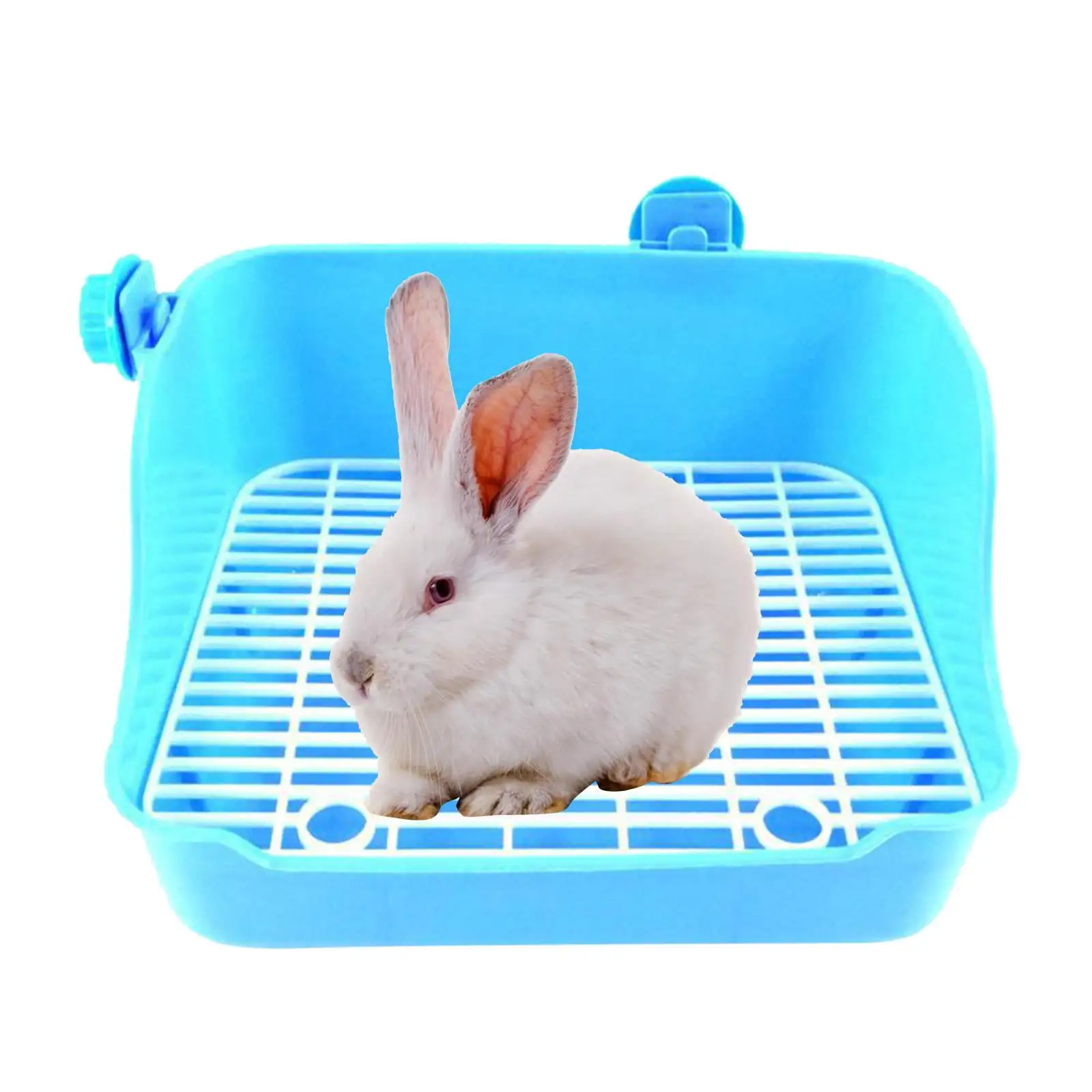 Rabbit Litter Box Toilet. Cage Box Potty Trainer Corner LitterBedding Box Pet Pan for Small Animals Guinea Pigs Chinchilla Ferret - Blue