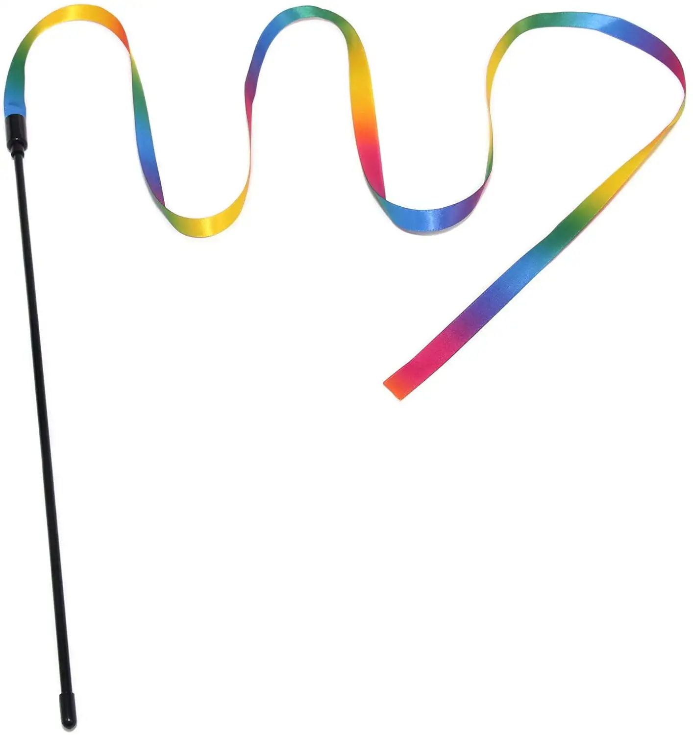 Interactive Cat Toys Teaser Rainbow Wand String - 1 PackC