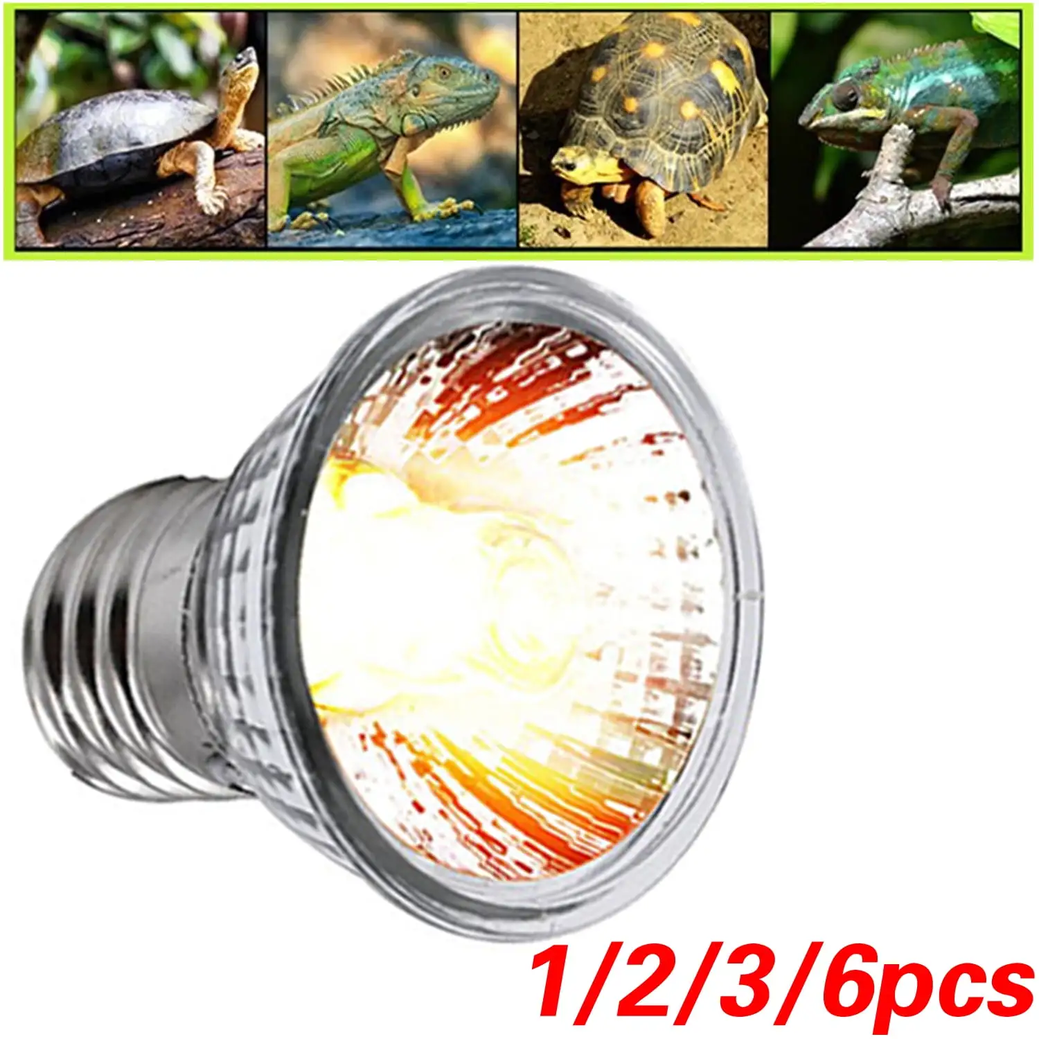 1/2/3/6pcs 25W/50W/75W Reptile Heat Light Bulbs. Tortoise Light Bulbs. Full Spectrum Sunlight Bulb. E27 Tortoise Heat Bulb for Reptile Turtle. Frog. Hermit Crab Amphibian Reptile Lizard