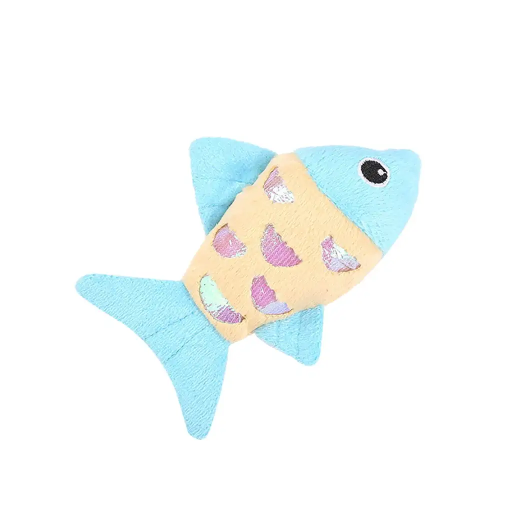 OAVQHLG3B Cartoon Fishes Catnip Toys Cat Chew Fish Interactive Teeth Grinding Catmint Plush Plaything Kitty