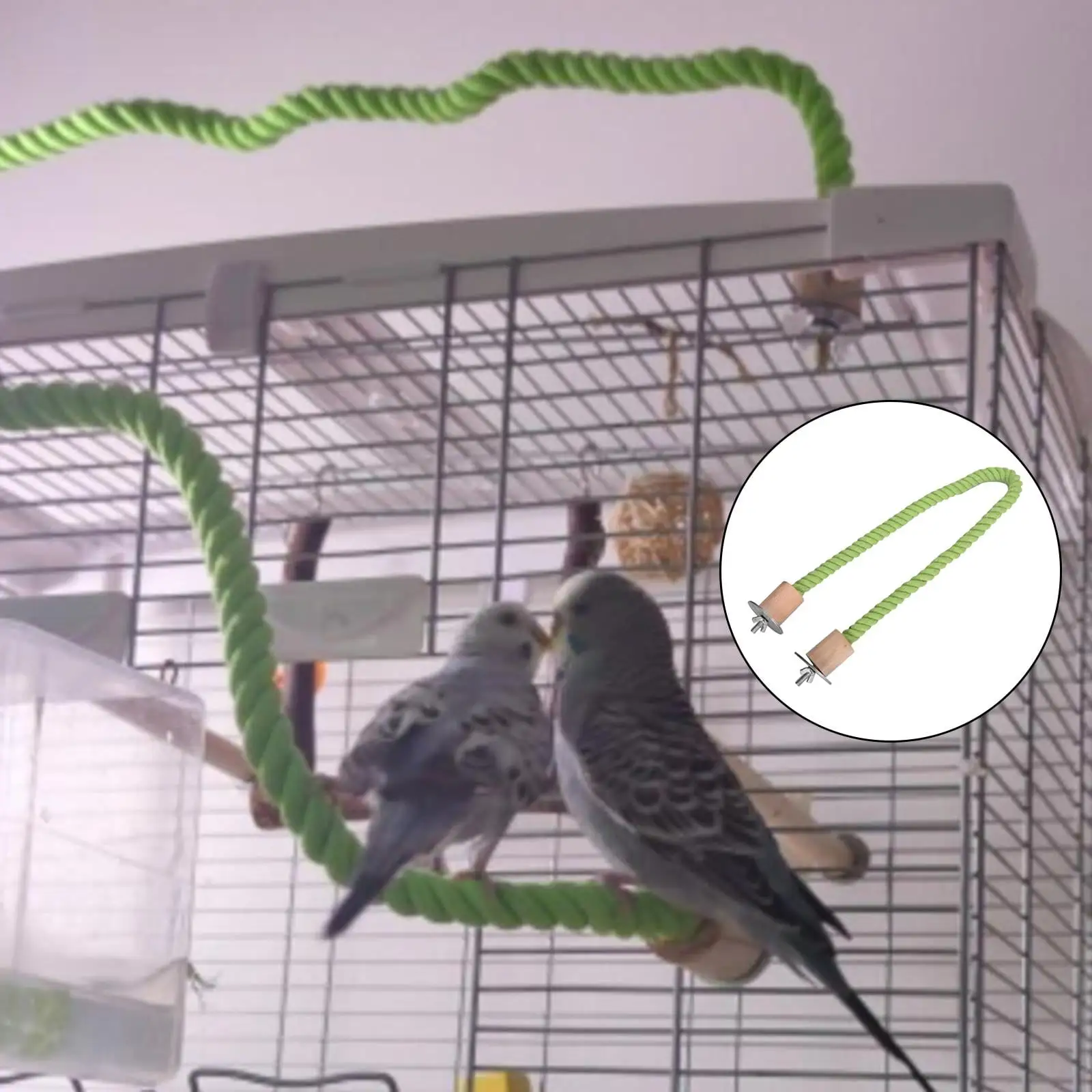 Bird Rope Perch Parrot Training Playstand Exercise Durable Climbing Toy for Conures Cockatiel Parakeets Lovebirds 30cm