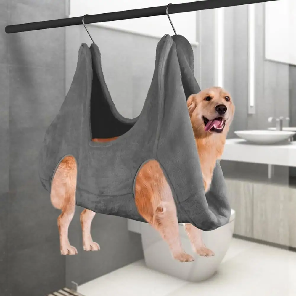 Pet Grooming Hammock Helper Multifunctional Drying Towel Dog and Cat Hammock Restraint Bag for Bathing Washing Grooming and Trimming Nail